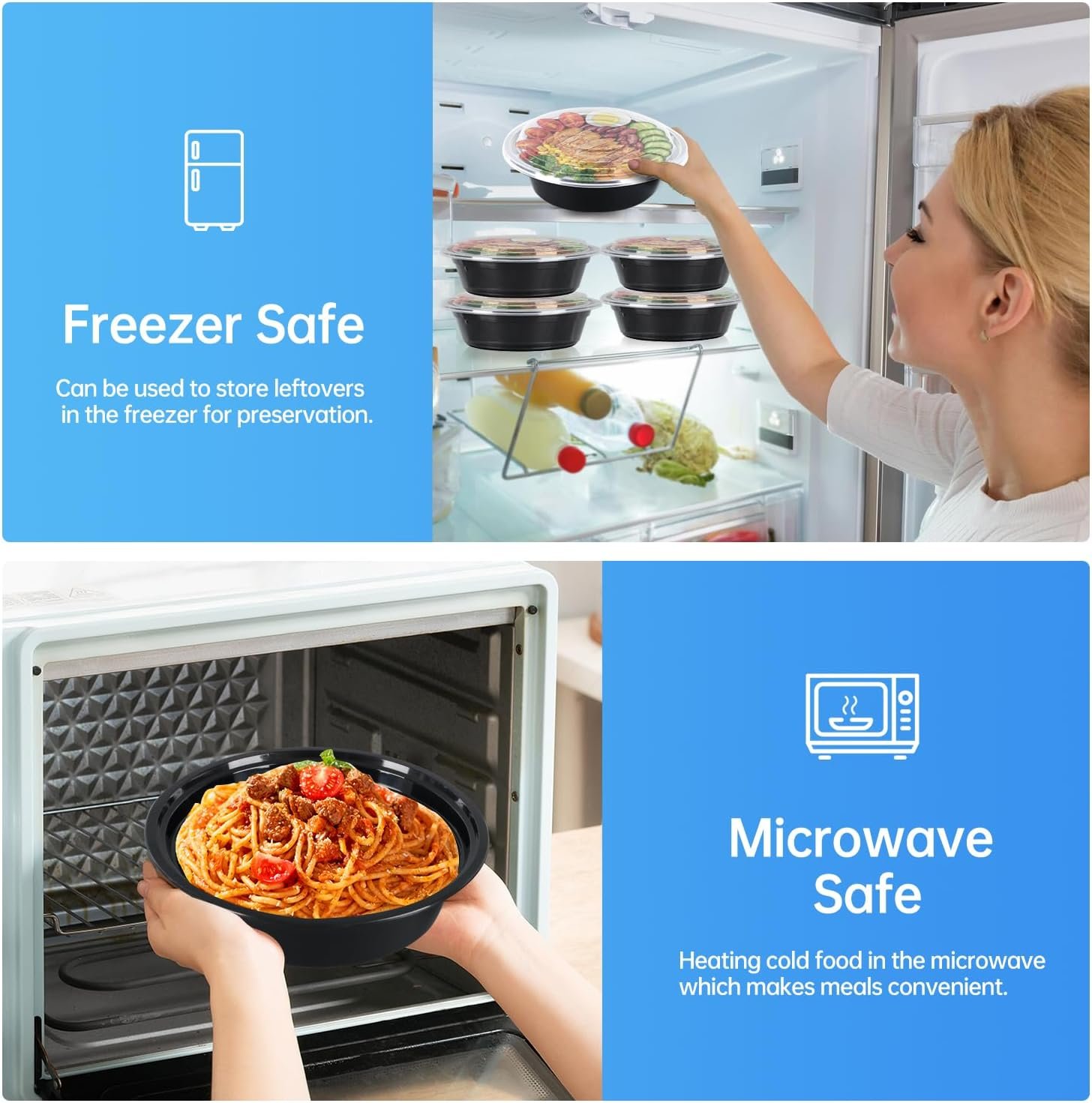 Contenedores desechables de preparación de comidas de 32 oz con tapa, 50 paquetes (100 piezas) de color negro, logo personalizado, contenedores de comida para llevar reutilizables, a prueba de BPA, apilables, caja bento, contenedores de almuerzo aptos para microondas y lavavajillas, proveedor. Contenedores desechables de preparación de comidas de 32 oz con tapa, 50 paquetes (100 piezas) de color negro, logo personalizado, contenedores de comida para llevar reutilizables, a prueba de BPA, apilables, caja bento, contenedores de almuerzo aptos para microondas y lavavajillas, proveedor.