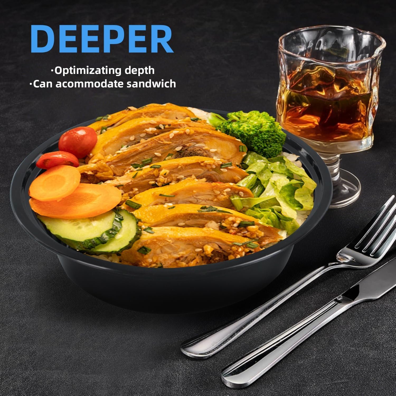 Contenedores desechables de preparación de comidas de 32 oz con tapa, 50 paquetes (100 piezas) de color negro, logo personalizado, contenedores de comida para llevar reutilizables, a prueba de BPA, apilables, caja bento, contenedores de almuerzo aptos para microondas y lavavajillas, proveedor. Contenedores desechables de preparación de comidas de 32 oz con tapa, 50 paquetes (100 piezas) de color negro, logo personalizado, contenedores de comida para llevar reutilizables, a prueba de BPA, apilables, caja bento, contenedores de almuerzo aptos para microondas y lavavajillas, proveedor.