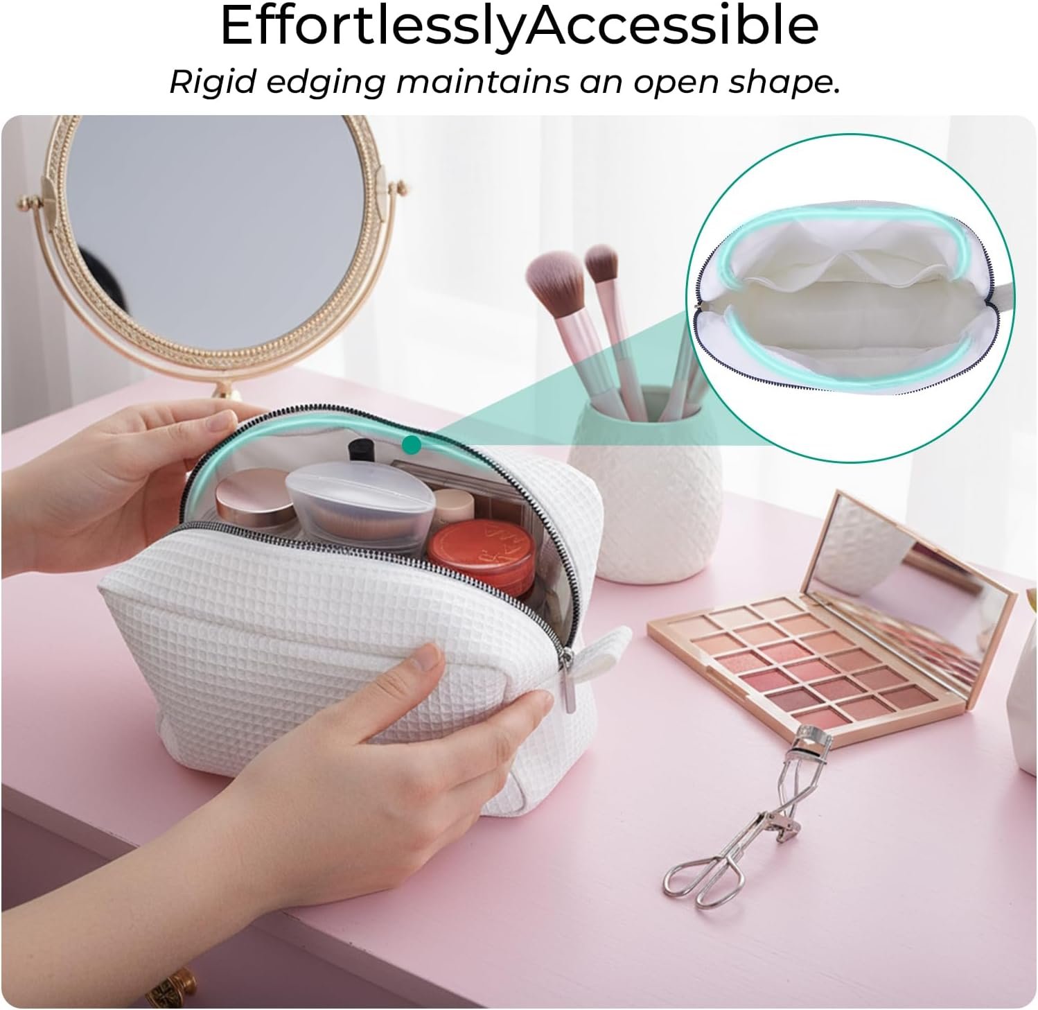 Logo Personalizado Neceser de Maquillaje Blanco Personalizado, Bolsa Cosmética Bordada con Inicial para Mujeres, Funda Cosmética Monogramada, Regalos para Damas de Honor Fábrica. Logo Personalizado Neceser de Maquillaje Blanco Personalizado, Bolsa Cosmética Bordada con Inicial para Mujeres, Funda Cosmética Monogramada, Regalos para Damas de Honor Fábrica.