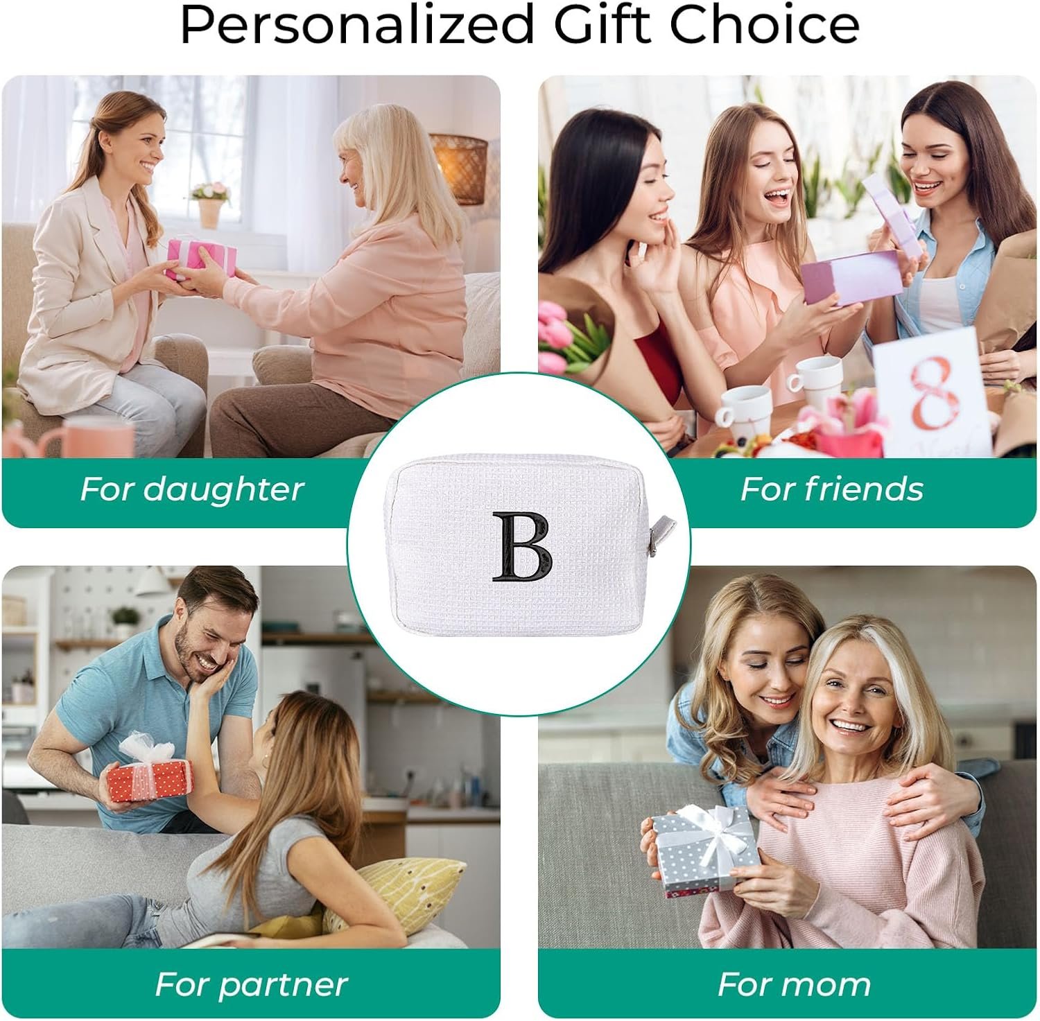 Logo Personalizado Neceser de Maquillaje Blanco Personalizado, Bolsa Cosmética Bordada con Inicial para Mujeres, Funda Cosmética Monogramada, Regalos para Damas de Honor Fábrica. Logo Personalizado Neceser de Maquillaje Blanco Personalizado, Bolsa Cosmética Bordada con Inicial para Mujeres, Funda Cosmética Monogramada, Regalos para Damas de Honor Fábrica.