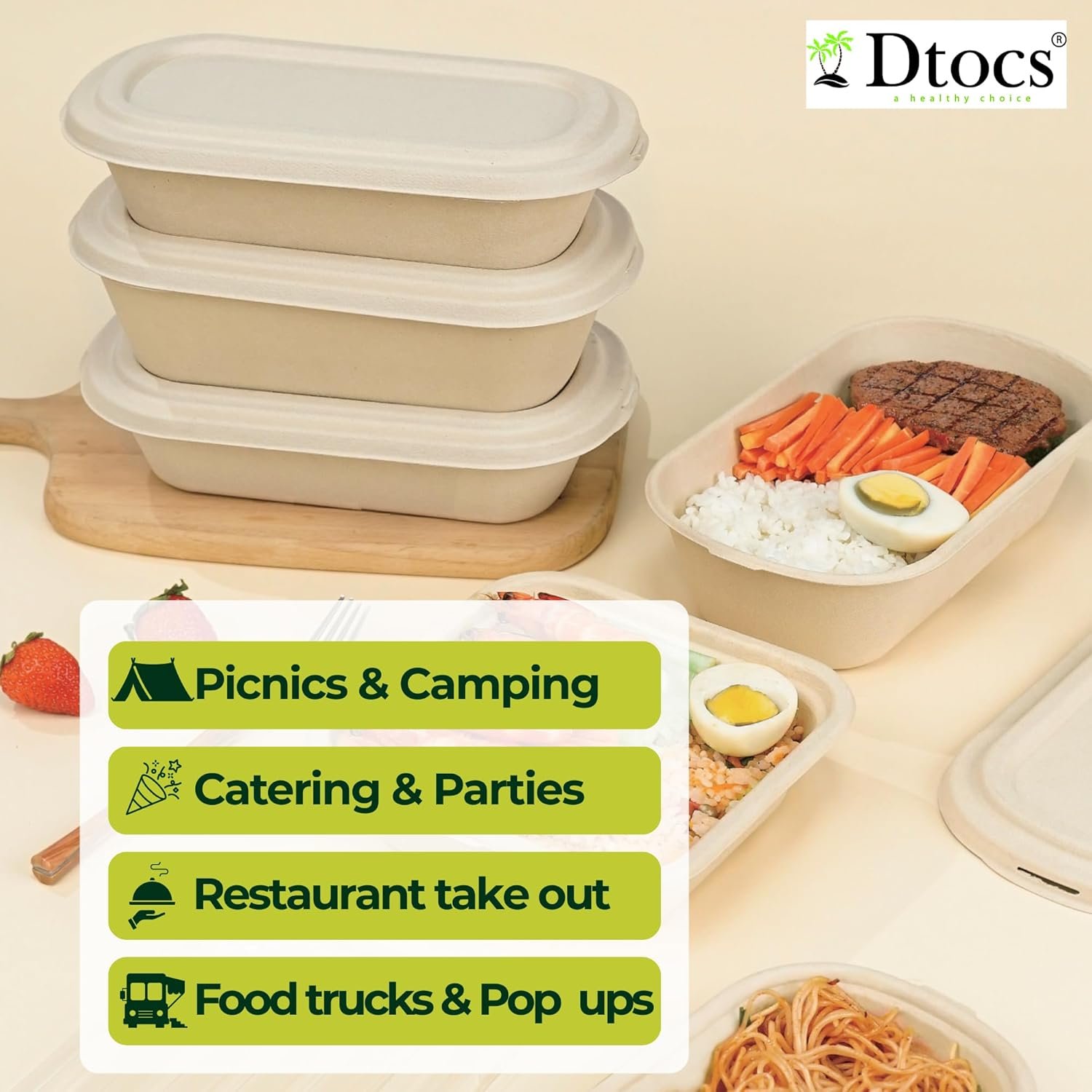 Contenedores desechables para preparación de comidas con tapa (Paquete de 50) 500 mL (17oz) | Fábrica de contenedores de fibra de bambú resistentes a fugas, aptos para microondas y congelador con Logo Personalizado y Marca Blanca. Contenedores desechables para preparación de comidas con tapa (Paquete de 50) 500 mL (17oz) | Fábrica de contenedores de fibra de bambú resistentes a fugas, aptos para microondas y congelador con Logo Personalizado y Marca Blanca.