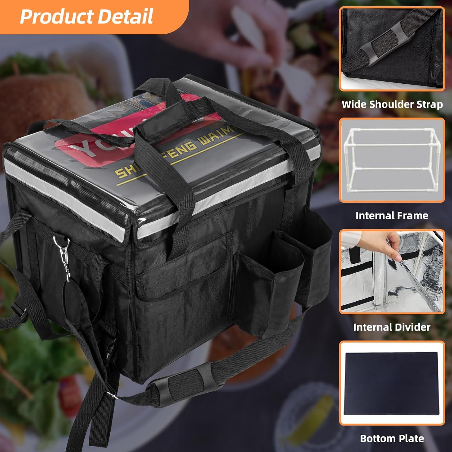 Bolsas Térmicas para Entrega de Alimentos con Porta Vaso 17.3