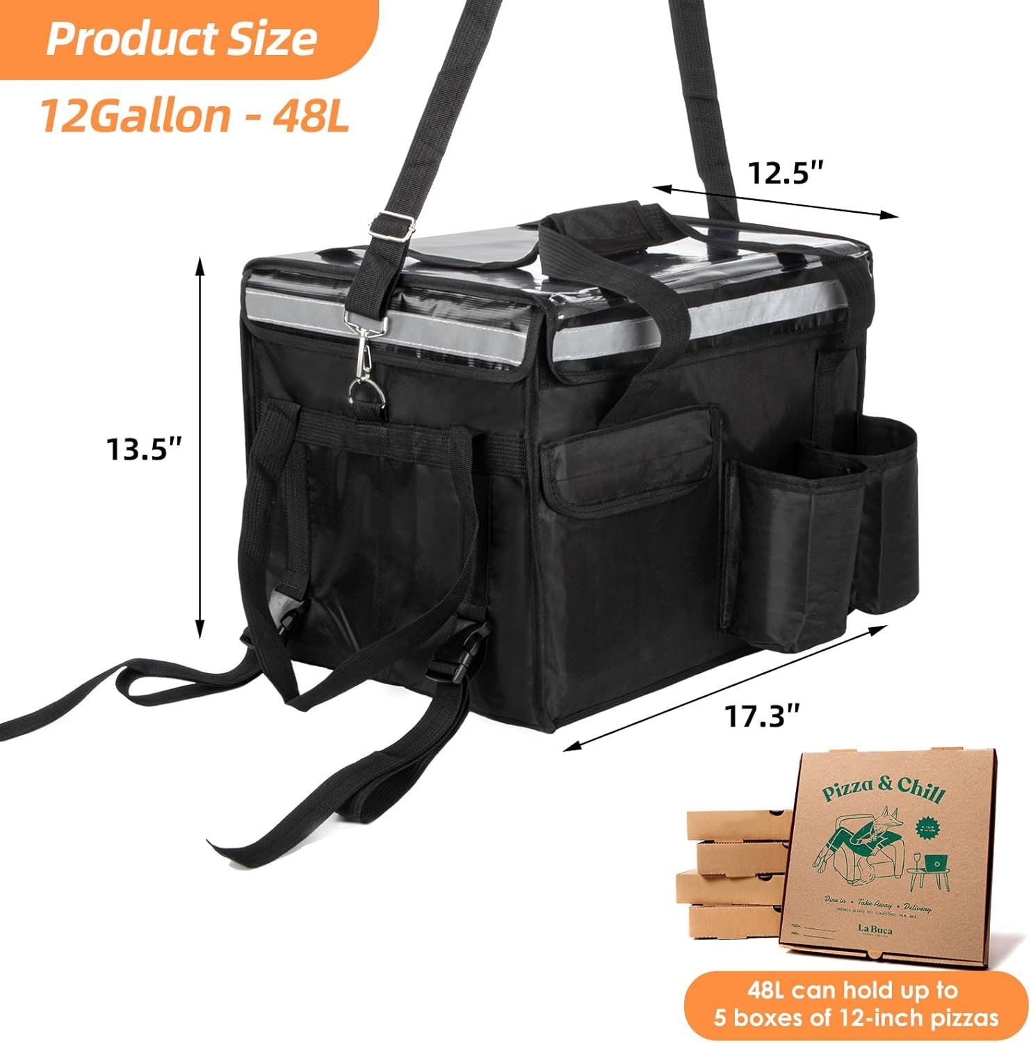 Bolsas Térmicas para Entrega de Alimentos con Porta Vaso 17.3