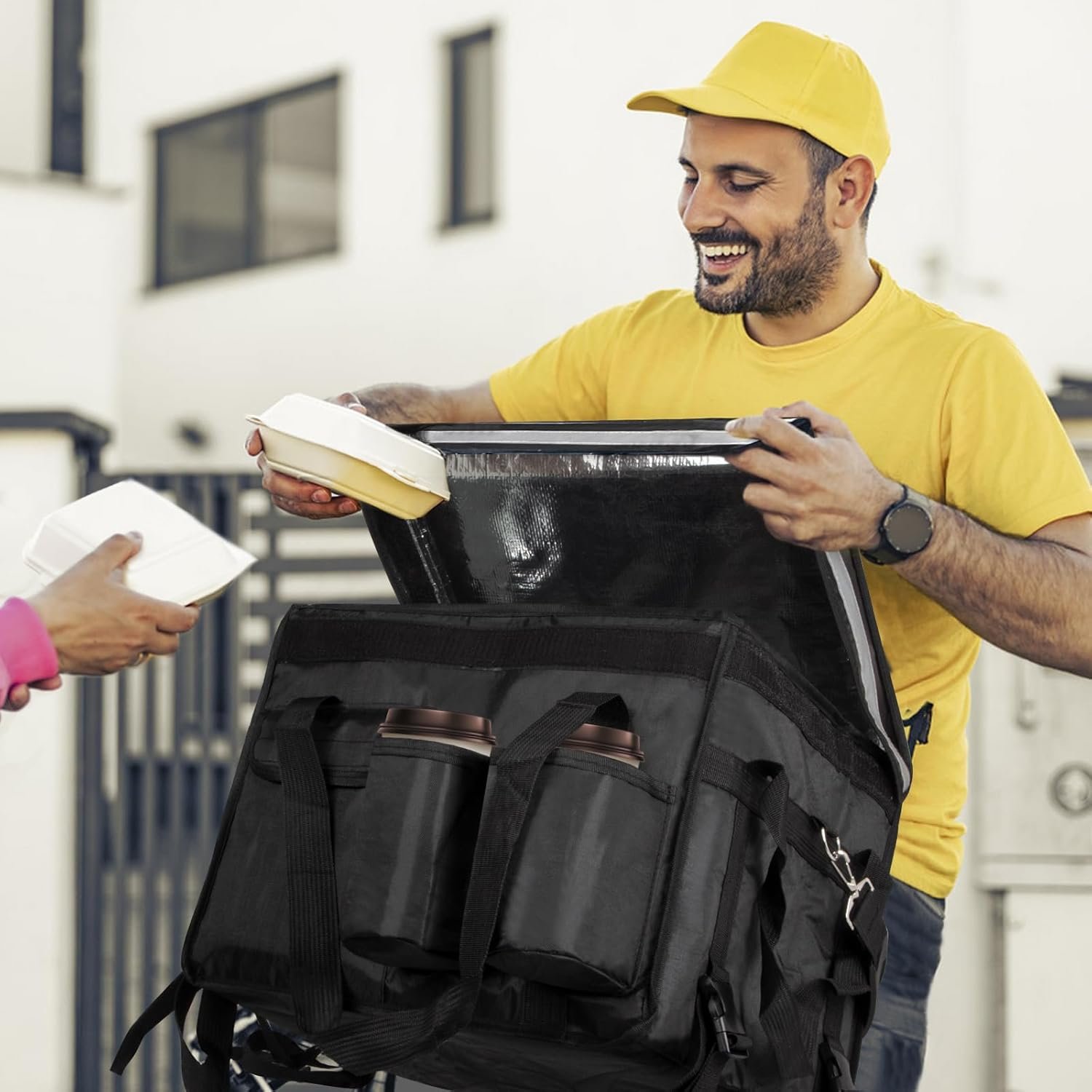Bolsas Térmicas para Entrega de Alimentos con Porta Vaso 17.3