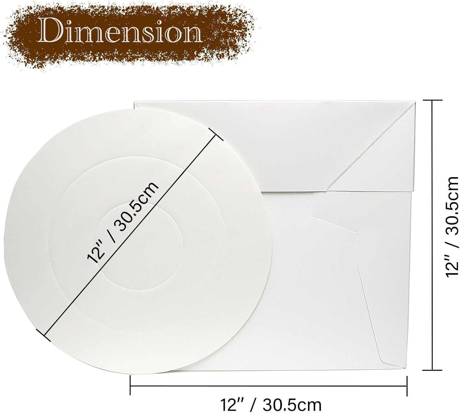 Logo Personalizado para 3 Sets de Cajas de Pastel 12x12x12'' y Tablas de Pastel - Marca Blanca de Fábrica.