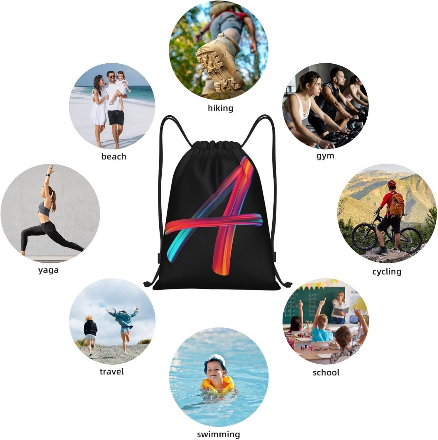 Bolsas de Cuerda Personalizadas para Deportes, Gimnasio, Viajes, Natación, Playa y Camping - Marca Blanca con Logo Personalizado de Fábrica