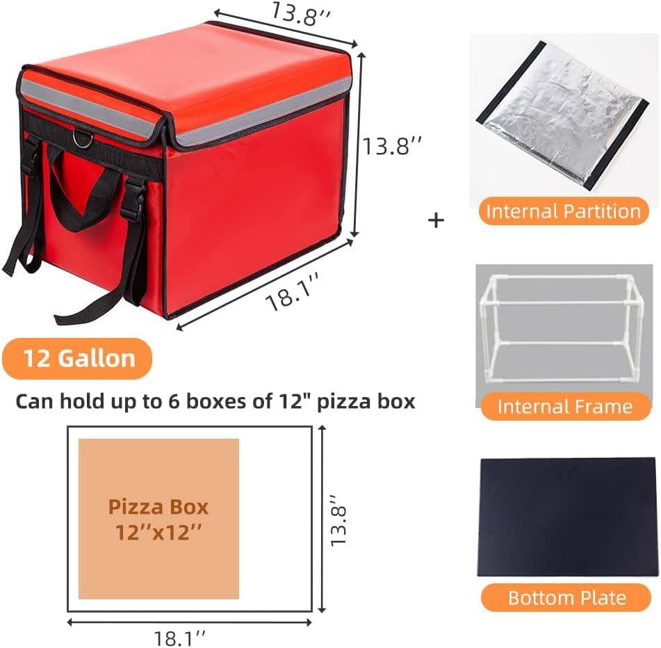 Bolsas Térmicas Rojas para Entrega de Alimentos XL - 18.1