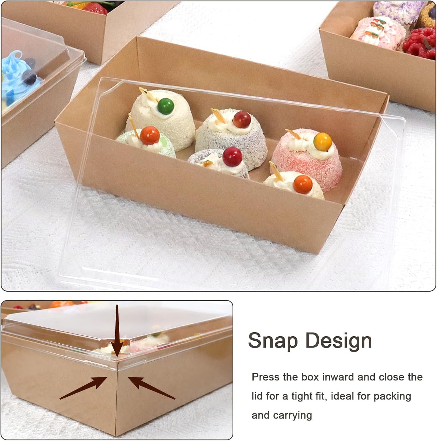 Cajas de charcutería desechables de 8 x 6 pulgadas con tapa transparente, 50 unidades grandes para panadería, personalizadas con logo, ideales para porciones de pastel, cupcakes, sándwiches, galletas, bombas de cacao, ensaladas, Proveedor. Cajas de charcutería desechables de 8 x 6 pulgadas con tapa transparente, 50 unidades grandes para panadería, personalizadas con logo, ideales para porciones de pastel, cupcakes, sándwiches, galletas, bombas de cacao, ensaladas, Proveedor.