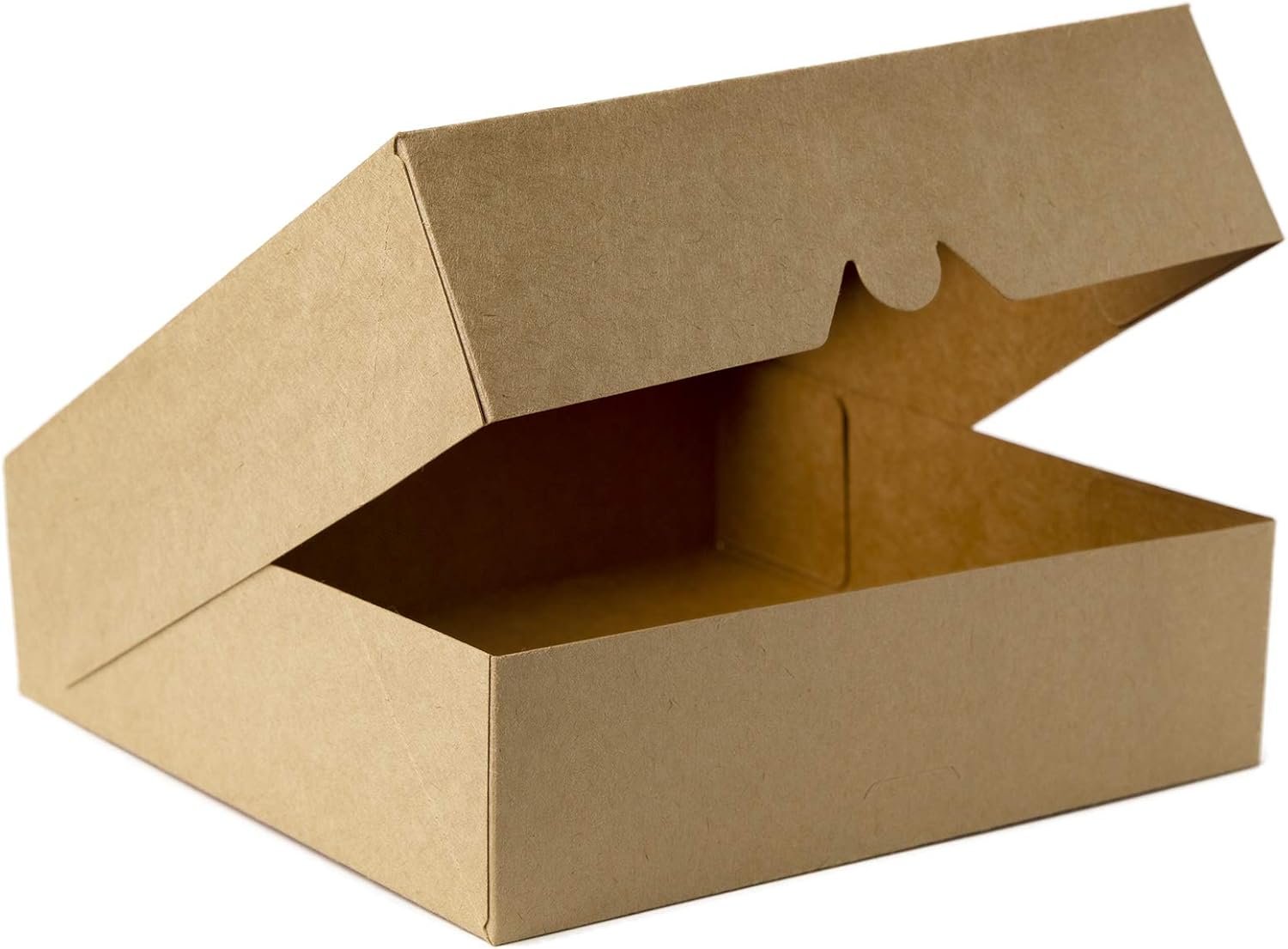 Cajas de panadería Kraft de 9 pulgadas [15pcs] con ventana de PVC, caja desechable natural para galletas 9x9x2.5 pulgadas, Marca Blanca, Fábrica especializada.