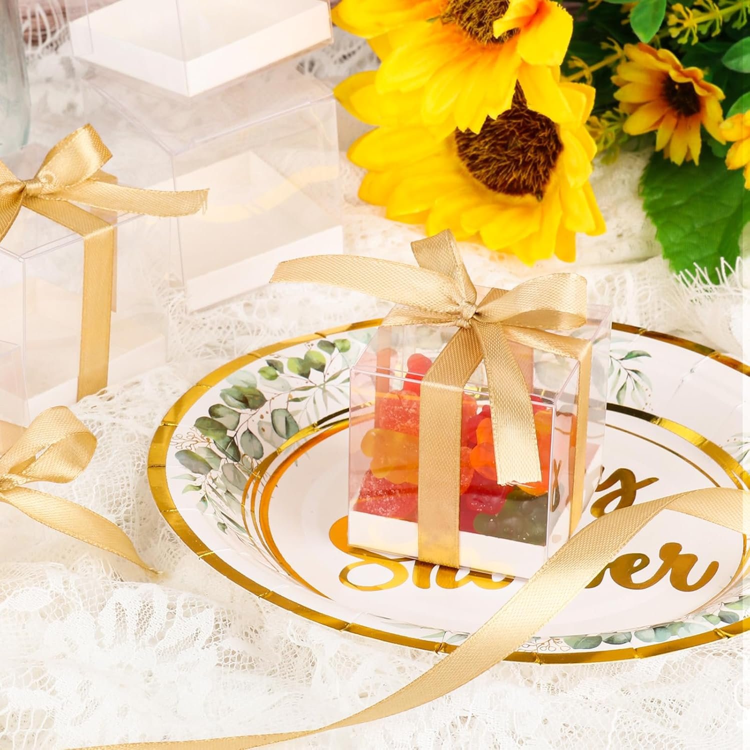 Logo Personalizado Cajas de Favor de Fiesta Transparentes 50pcs 2x2x2 Pulgadas Cajas de Regalo para Dulces y Golosinas con Cintas Marca Blanca Proveedor. Logo Personalizado Cajas de Favor de Fiesta Transparentes 50pcs 2x2x2 Pulgadas Cajas de Regalo para Dulces y Golosinas con Cintas Marca Blanca Proveedor.