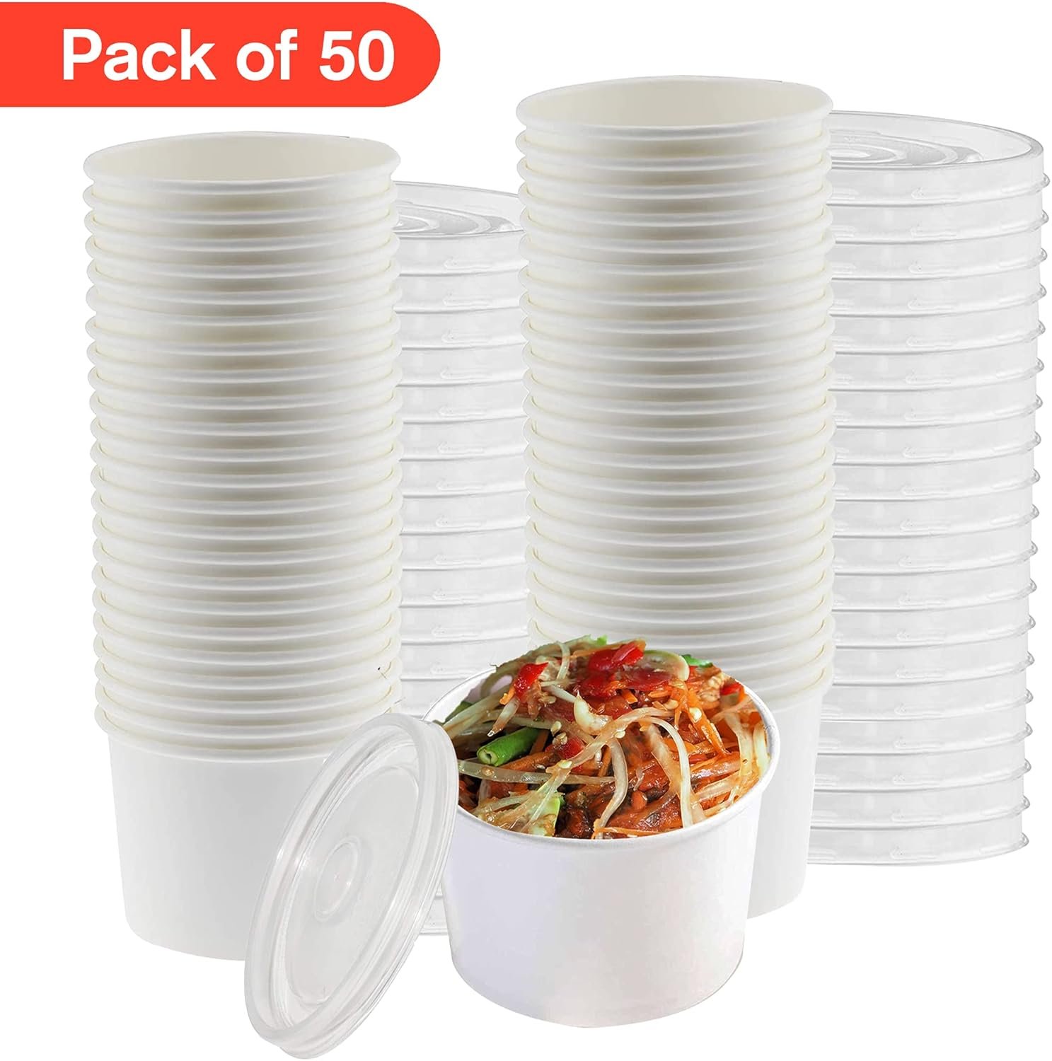 Contenedores de sopa de papel de 8oz con tapas, 50 unidades, Marca Blanca, disponibles a través de nuestro Proveedor. Logo Personalizado disponible. Contenedores de sopa de papel de 8oz con tapas, 50 unidades, Marca Blanca, disponibles a través de nuestro Proveedor. Logo Personalizado disponible.