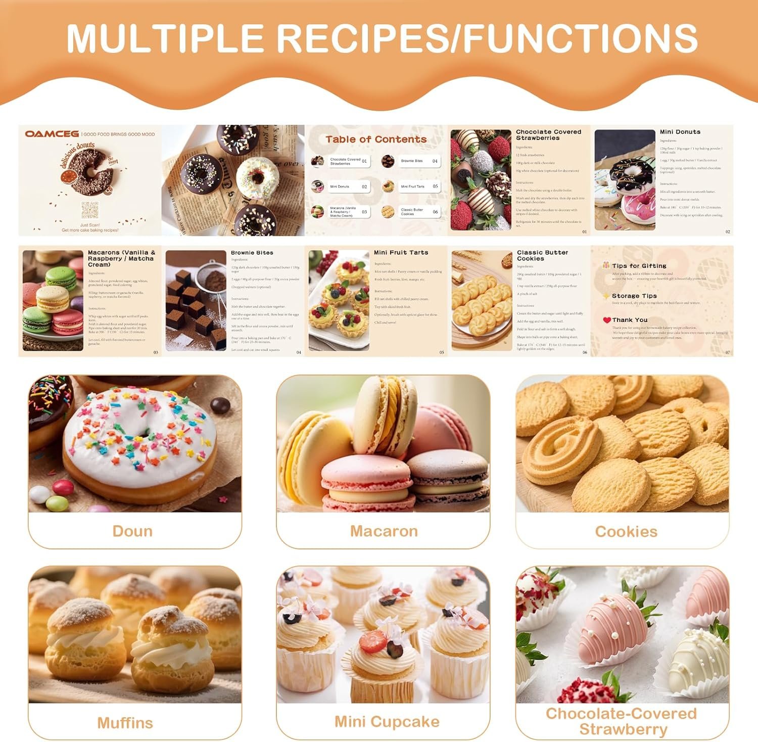 Cajas de galletas con ventana 48 Pack, 12x8x2.5 Pulgadas, ideales para obsequios navideños de postres, donuts y pasteles, Marca Blanca de Fábrica.