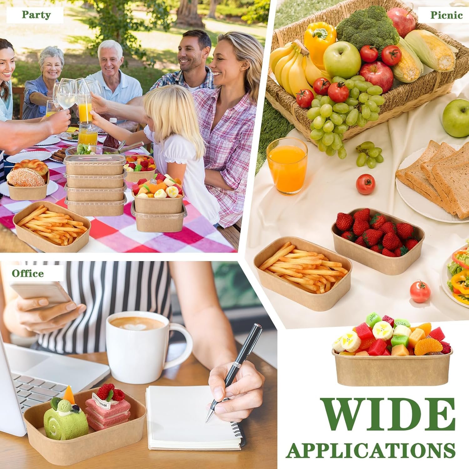Contenedores de comida desechables con tapa de 50 unidades, ideales para preparar comidas, ensaladas, helado, yogur y sopas, personalizados con logo para venta bajo marca blanca, suministrados por nuestro fabricante. Capacidad de 17 oz. Contenedores de comida desechables con tapa de 50 unidades, ideales para preparar comidas, ensaladas, helado, yogur y sopas, personalizados con logo para venta bajo marca blanca, suministrados por nuestro fabricante. Capacidad de 17 oz.