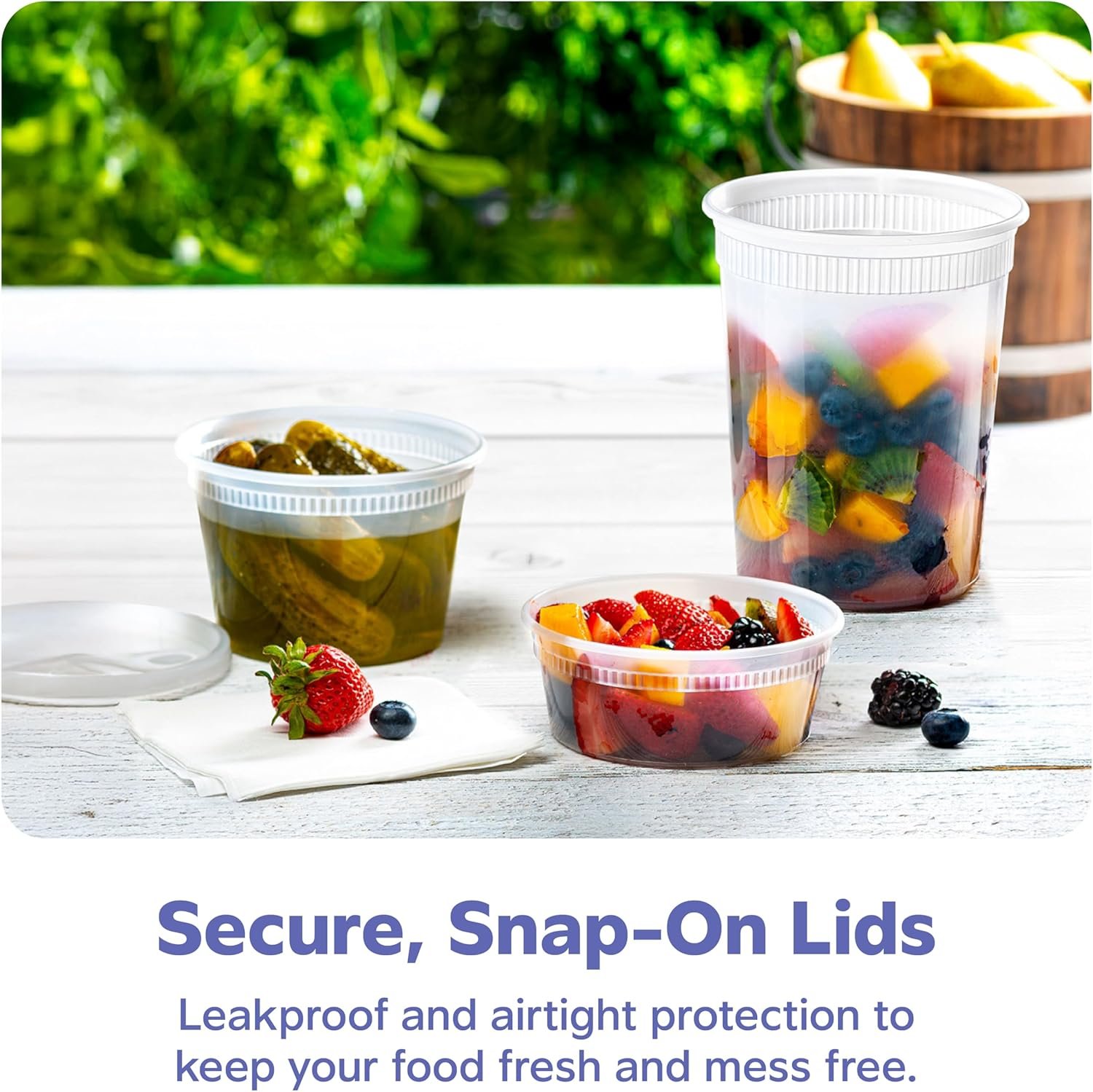 Contenedores de Comida con Tapa Logo Personalizado [8 oz, 16 oz, 32 oz - 48 Unidades] - Recipientes Plásticos para Almacenamiento de Alimentos, Perfectos para Preparación de Comidas, Sobras y Almacenamiento en el Congelador - Proveedor de Soluciones de Almacenamiento