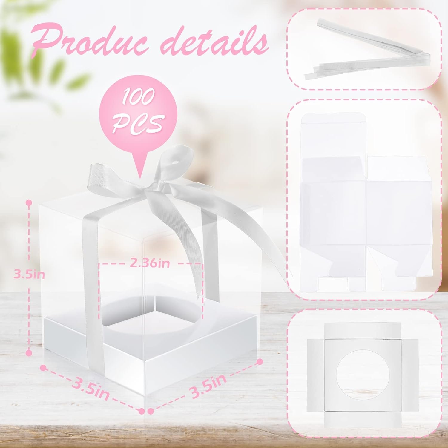 Cajas Individuales Transparentes para Cupcakes 3.5