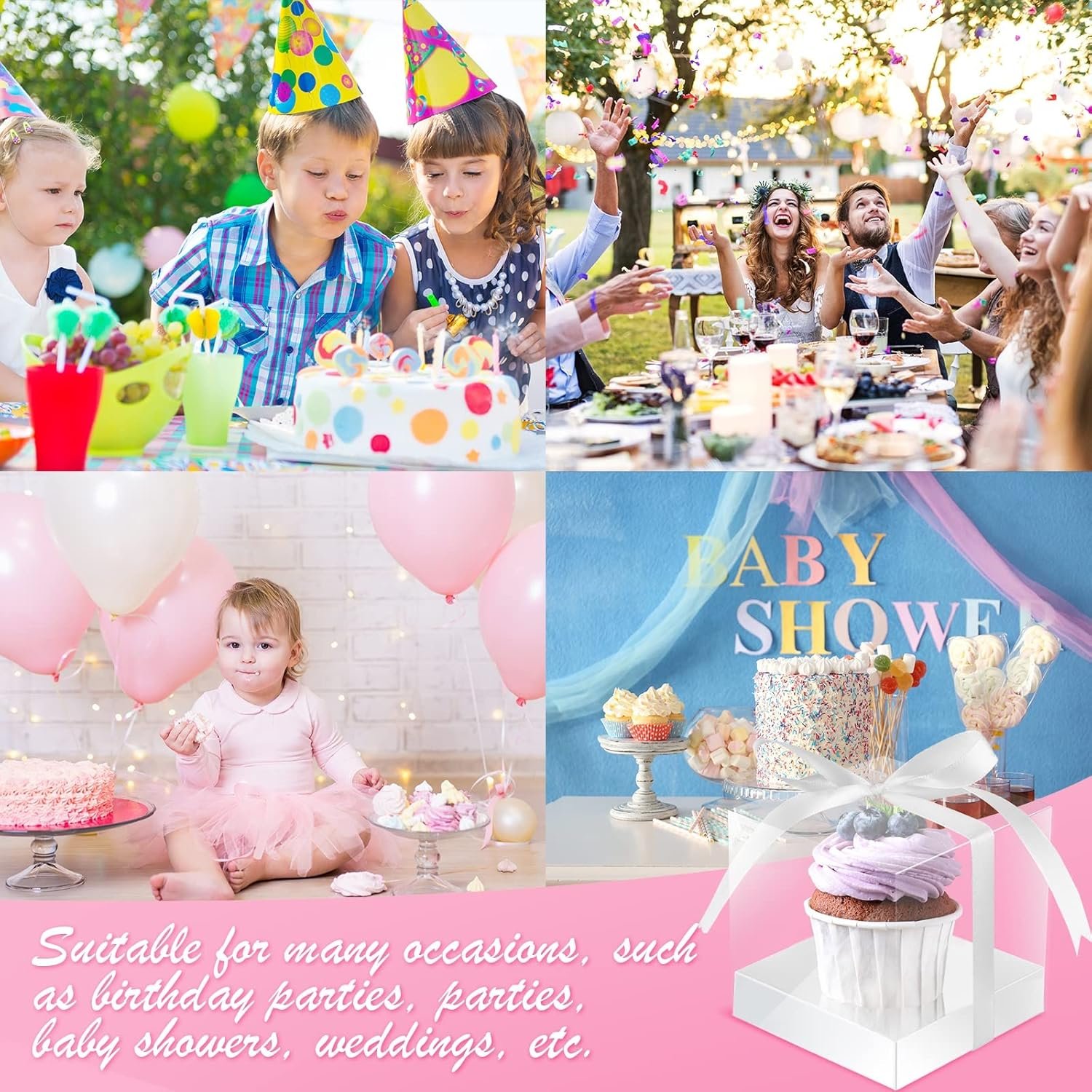 Cajas Individuales Transparentes para Cupcakes 3.5