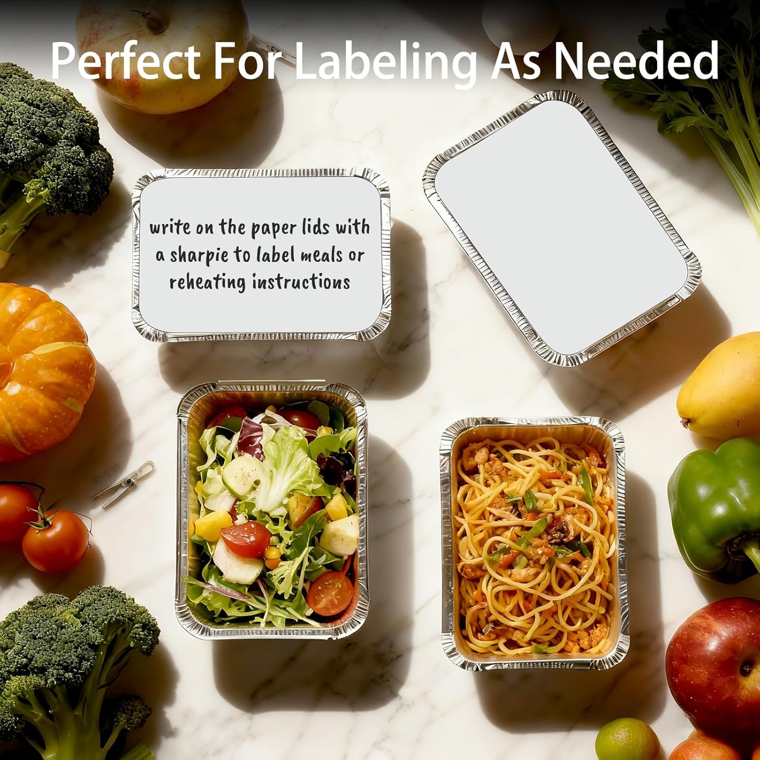 Logo Personalizado para bandejas de aluminio desechables con tapa 2.25 LB, contenedores de comida, 50 bandejas y 50 cubiertas de cartón para hornear, congelar y almacenar alimentos, 8.5 Logo Personalizado para bandejas de aluminio desechables con tapa 2.25 LB, contenedores de comida, 50 bandejas y 50 cubiertas de cartón para hornear, congelar y almacenar alimentos, 8.5