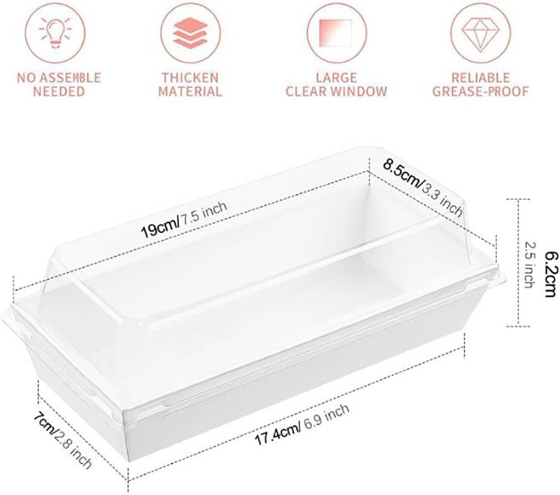 Logo Personalizado 10 Pack de Cajas Pequeñas para Charcutería con Tapa Transparente, Caja Desechable para Comida, Ideal para Postres, Sándwiches, Galletas, Sushi, Porciones de Pastel y Fresas (Marrón, Pequeña) con Proveedor.