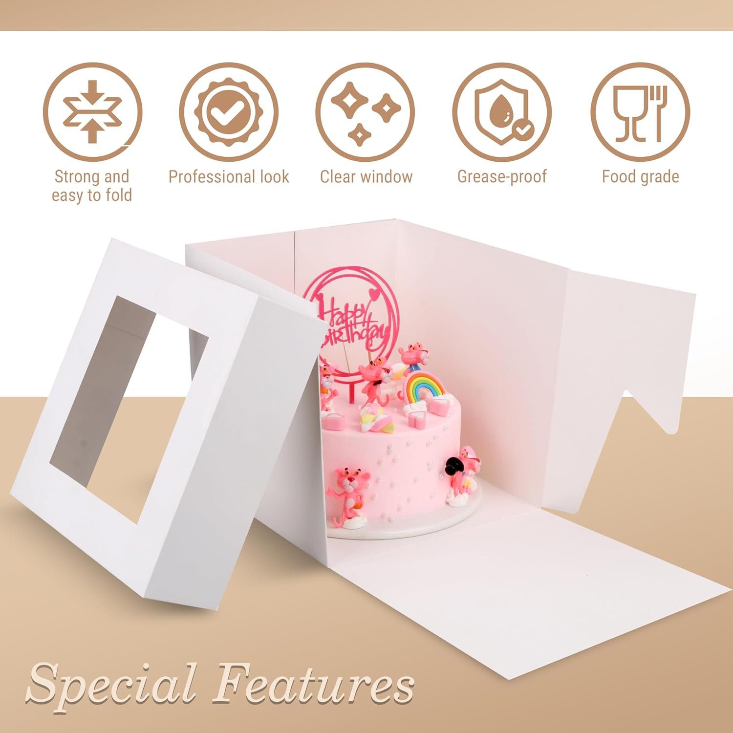 Caja para Pasteles con Ventana - Base para Pasteles Redonda de 12 Pulgadas Plateada (1-Pack) - Logo Personalizado para Cumpleaños, Bodas y Fiestas de Proveedor. Caja para Pasteles con Ventana - Base para Pasteles Redonda de 12 Pulgadas Plateada (1-Pack) - Logo Personalizado para Cumpleaños, Bodas y Fiestas de Proveedor.