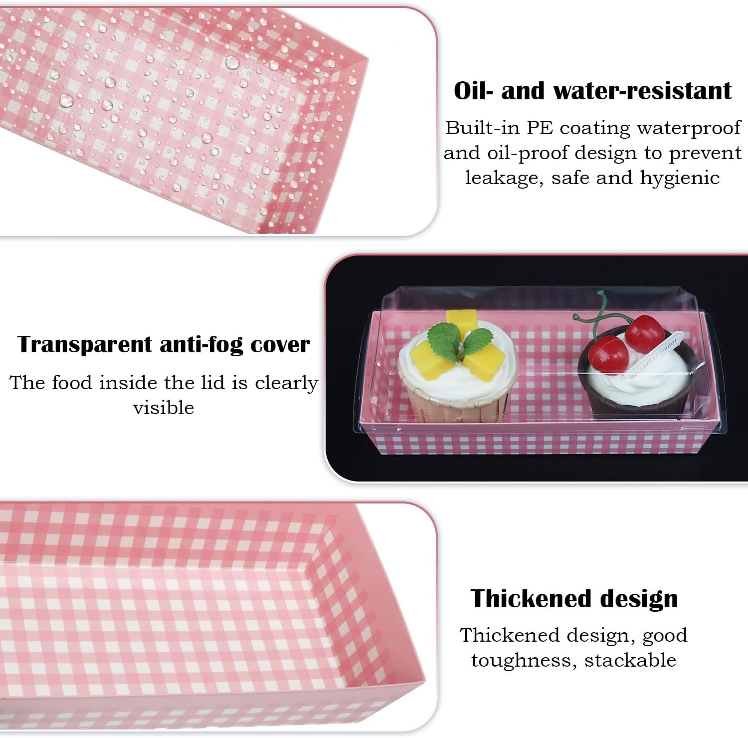 Logo Personalizado Caja de Pasteles Roll, Contenedor de Plástico para Rollos Suizos, Caja de Papel para Sandwiches, Caja Transparente para Postres, Caja para Muffins y Pasteles de Queso, Proveedor de Almacenamiento para Sushi y Frutas (Cuadrícula Rosa) Fábrica Logo Personalizado Caja de Pasteles Roll, Contenedor de Plástico para Rollos Suizos, Caja de Papel para Sandwiches, Caja Transparente para Postres, Caja para Muffins y Pasteles de Queso, Proveedor de Almacenamiento para Sushi y Frutas (Cuadrícula Rosa) Fábrica