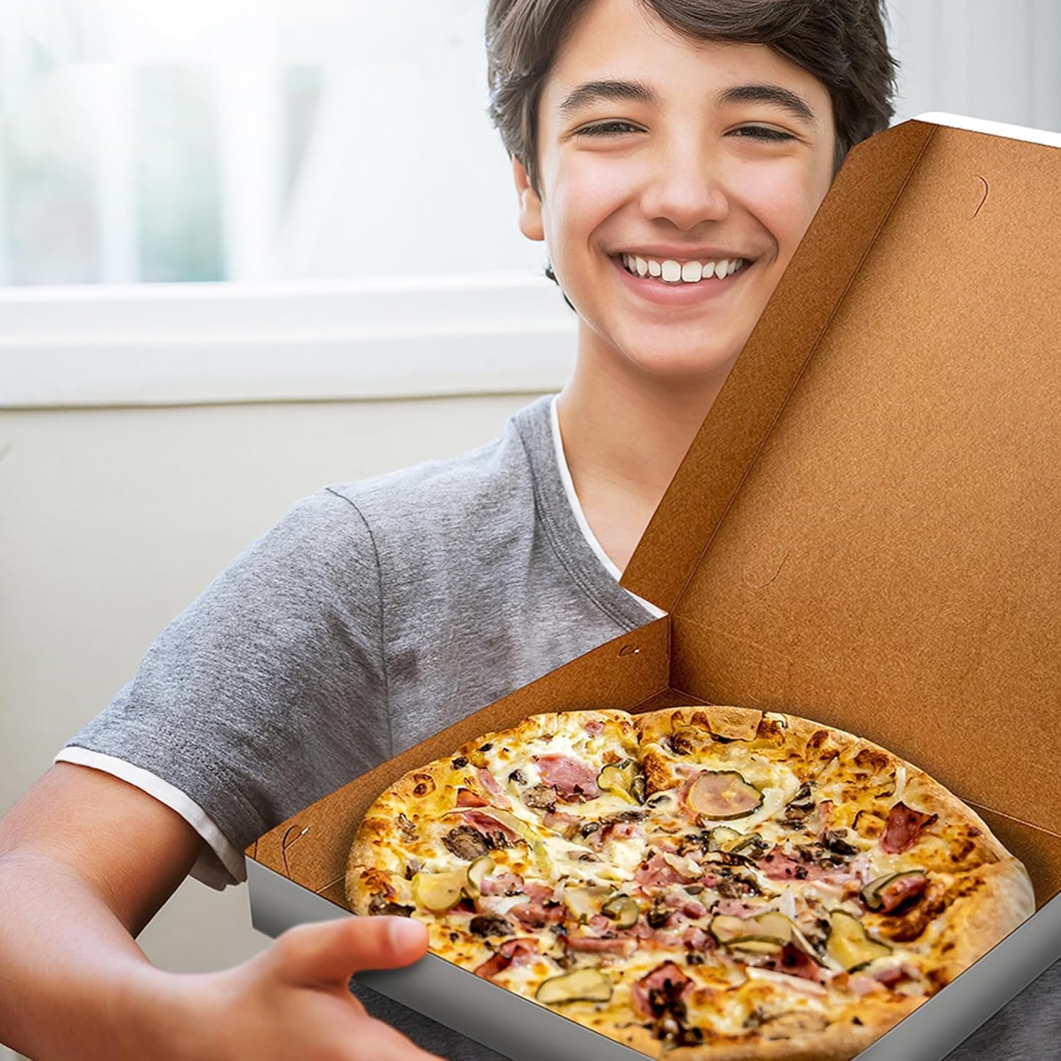 Cajas de Pizza Blancas Extras Finas de 12
