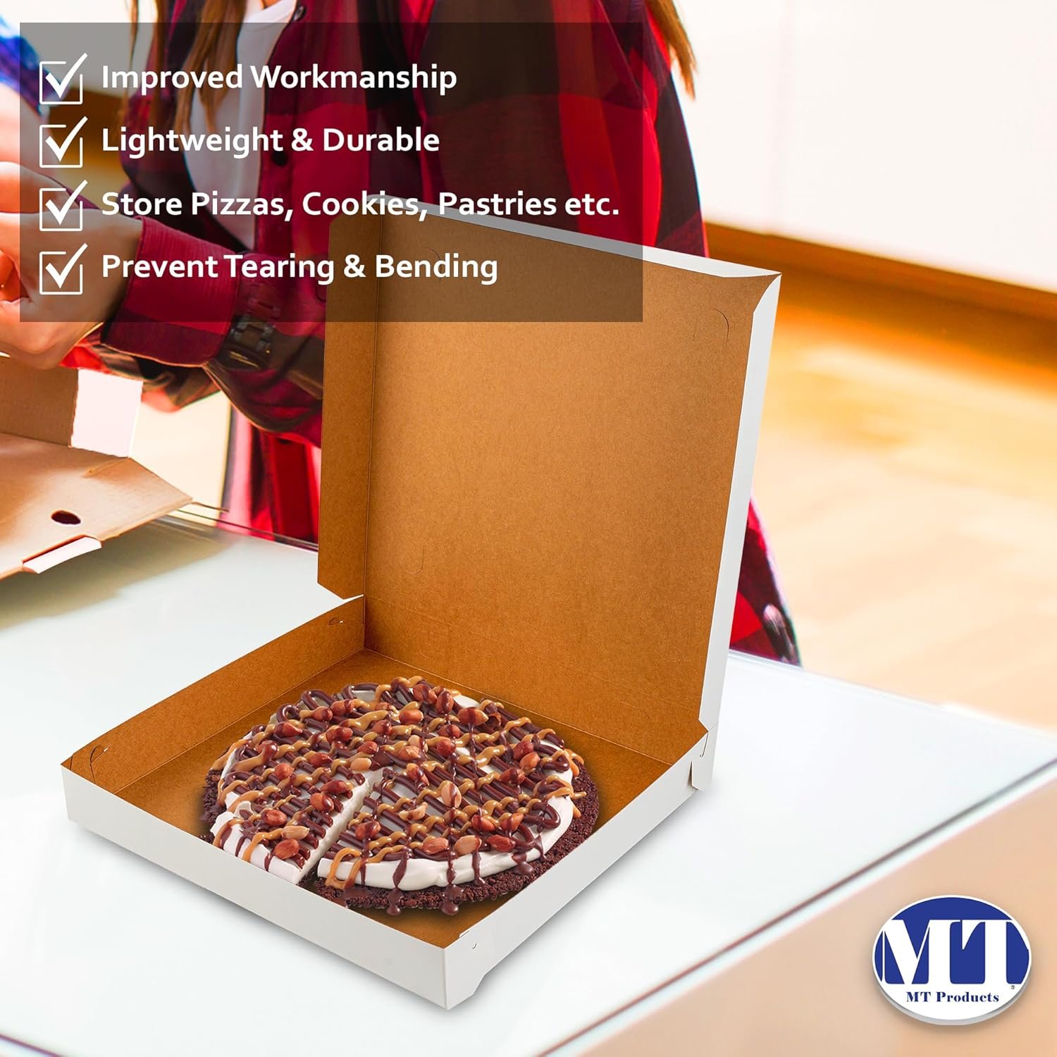 Cajas de Pizza Blancas Extras Finas de 12