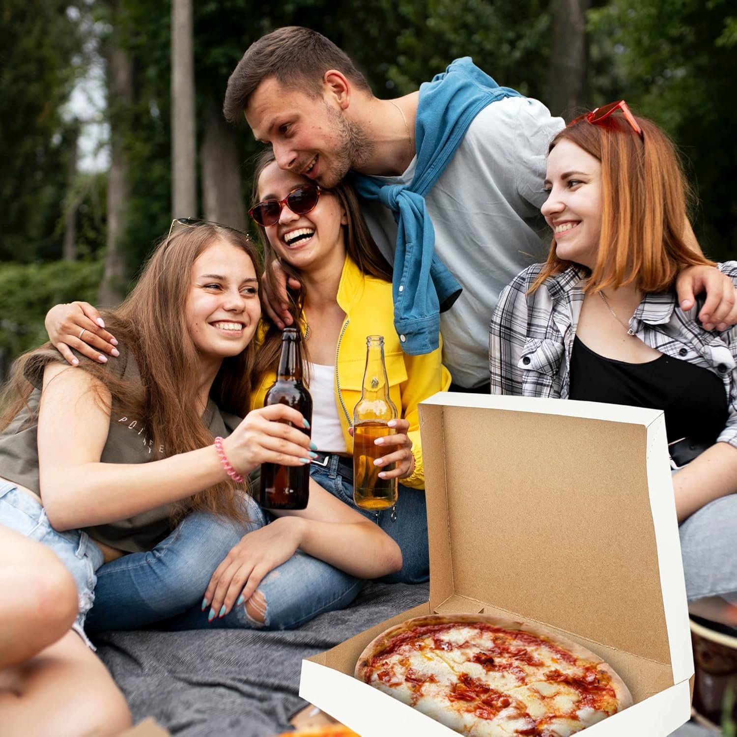 Cajas de Pizza Blancas Extras Finas de 12