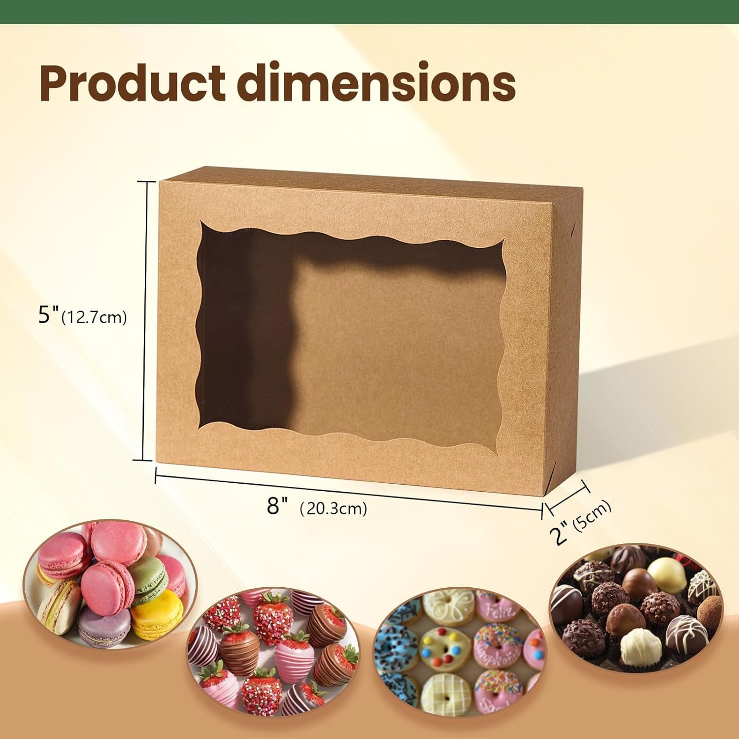 Logo Personalizado 50PCS Cajas de Pastelería con Ventana 8x5x2 Pulgadas para Fresas Cubiertas de Chocolate, Galletas, Pastelitos, Brownies, Donuts y Más - Proveedor Logo Personalizado 50PCS Cajas de Pastelería con Ventana 8x5x2 Pulgadas para Fresas Cubiertas de Chocolate, Galletas, Pastelitos, Brownies, Donuts y Más - Proveedor