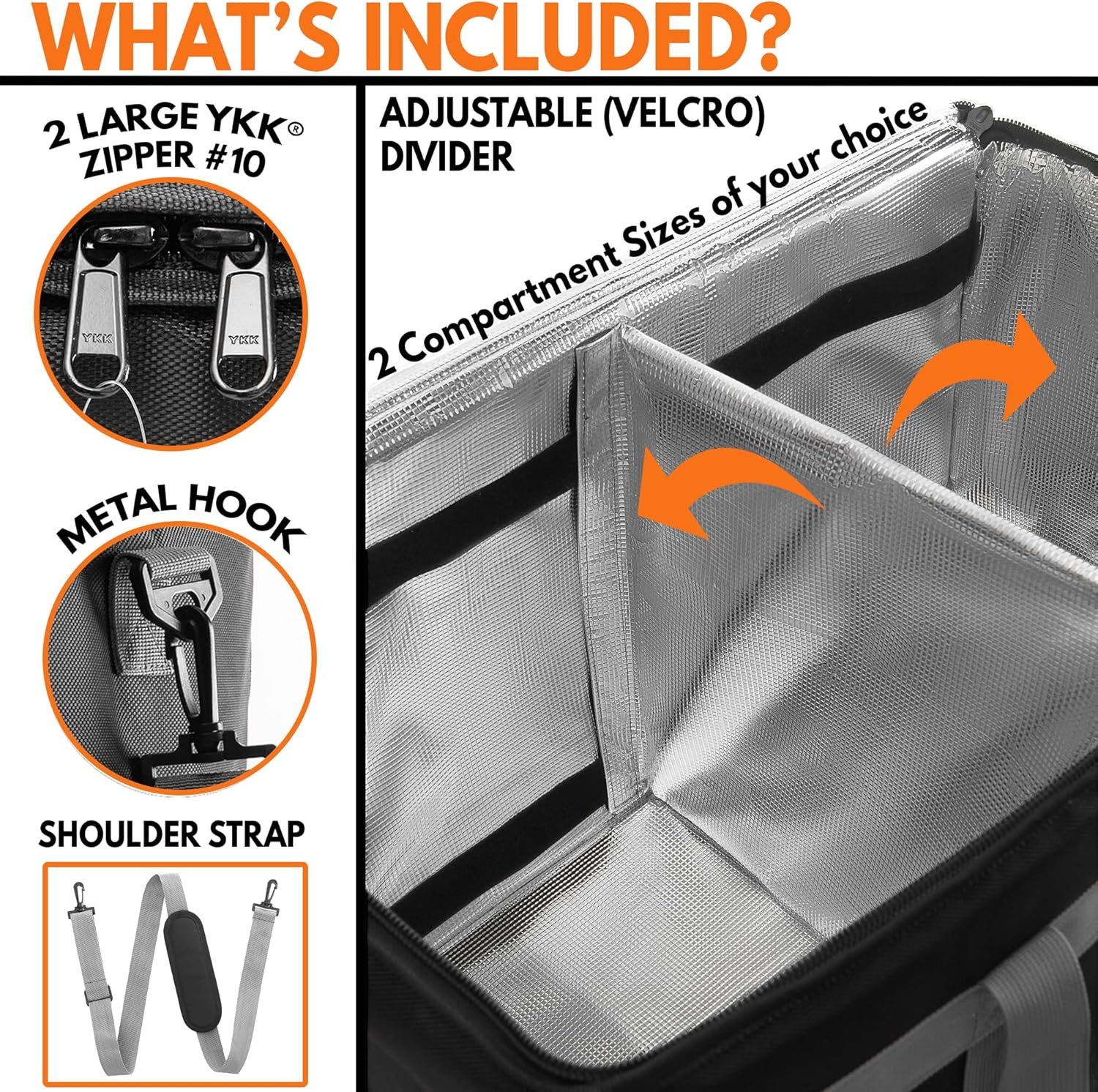 Logo Personalizado – Bolsa Térmica Aislante Grande para Entrega de Comida con Cierre YKK – Bolsa de Catering Comercial para Transporte de Alimentos – Ideal para Comida Caliente y Fría – Proveedor de Transportadores de Alimentos Ultra Duraderos para Entregas para Llevar