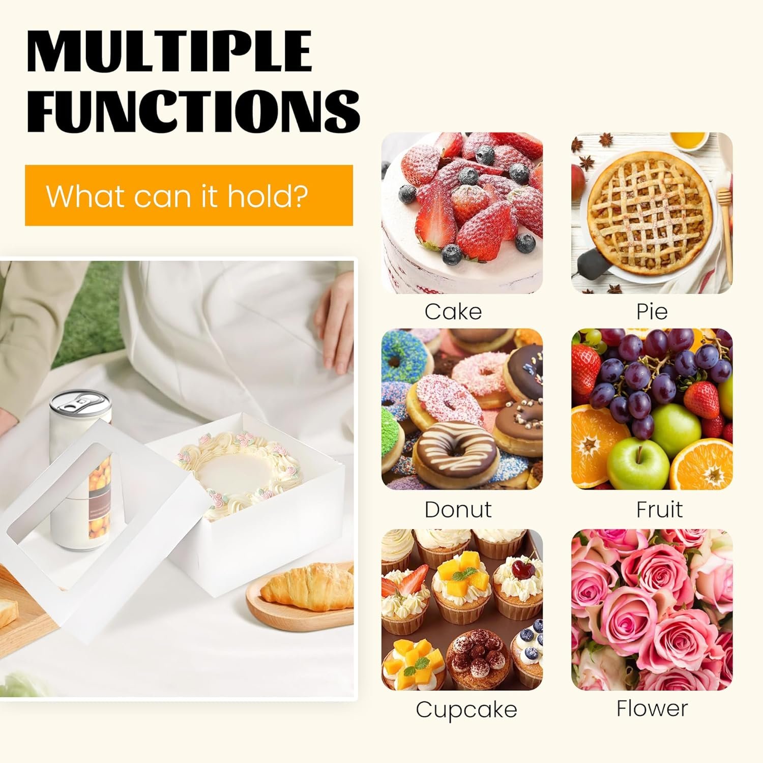 Cajas de Pasteles Blancas 20Pcs con Ventana y Tablas para Pasteles 12x12x6 Pulgadas, Logo Personalizado, Marca Blanca, Proveedor de Fábrica. Cajas de Pasteles Blancas 20Pcs con Ventana y Tablas para Pasteles 12x12x6 Pulgadas, Logo Personalizado, Marca Blanca, Proveedor de Fábrica.