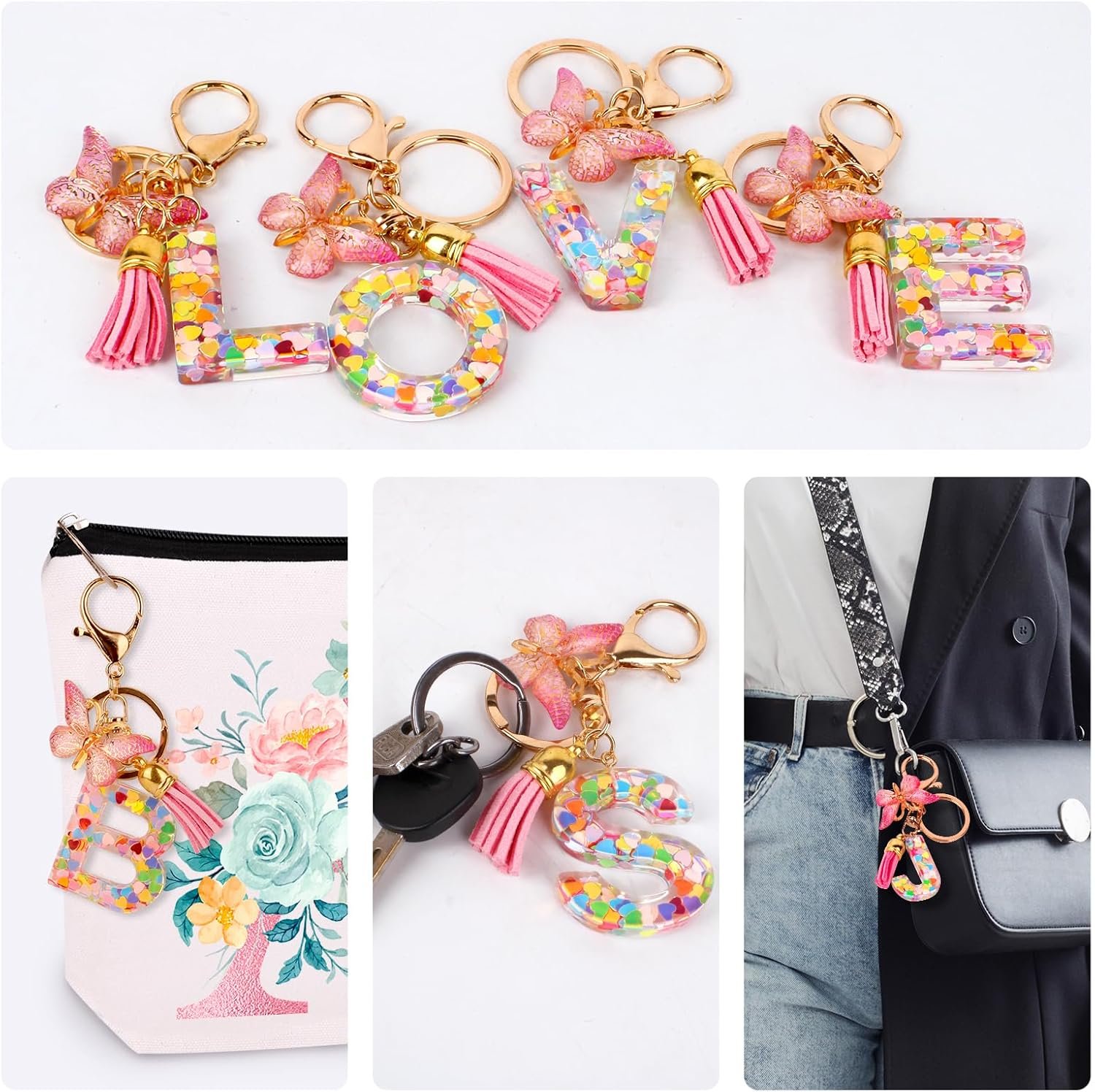 Logo Personalizado Neceser de Maquillaje con Llavero Inicial, Monograma Personalizado, Bolsa de Cosméticos de Viaje Pequeña, Regalos de Cumpleaños para Mujeres, Proveedor Fábrica (I)
