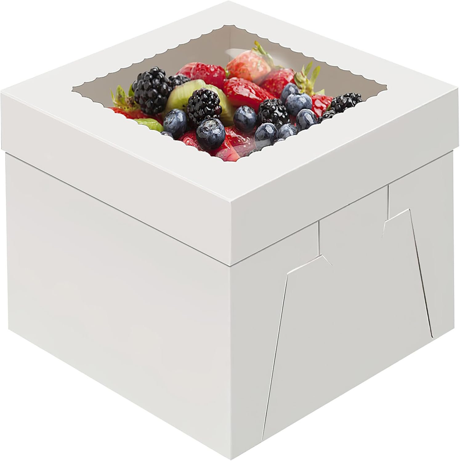 Caja de Pastel desechable de 12 pulgadas con ventana grande, ideal para transportar tartas, galletas, pasteles, magdalenas y pastelería, Fabricante de envases personalizados, incluye 4 unidades (12×12×8 pulgadas), Marca blanca disponible. Caja de Pastel desechable de 12 pulgadas con ventana grande, ideal para transportar tartas, galletas, pasteles, magdalenas y pastelería, Fabricante de envases personalizados, incluye 4 unidades (12×12×8 pulgadas), Marca blanca disponible.
