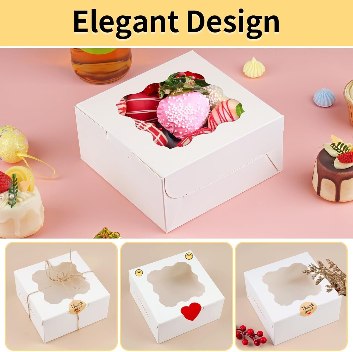 Cajas para galletas de 12 piezas con ventana, 6×6×3 pulgadas, ideal para repostería y postres, con logo personalizado, marca blanca, fabricadas por un proveedor. Cajas para galletas de 12 piezas con ventana, 6×6×3 pulgadas, ideal para repostería y postres, con logo personalizado, marca blanca, fabricadas por un proveedor.