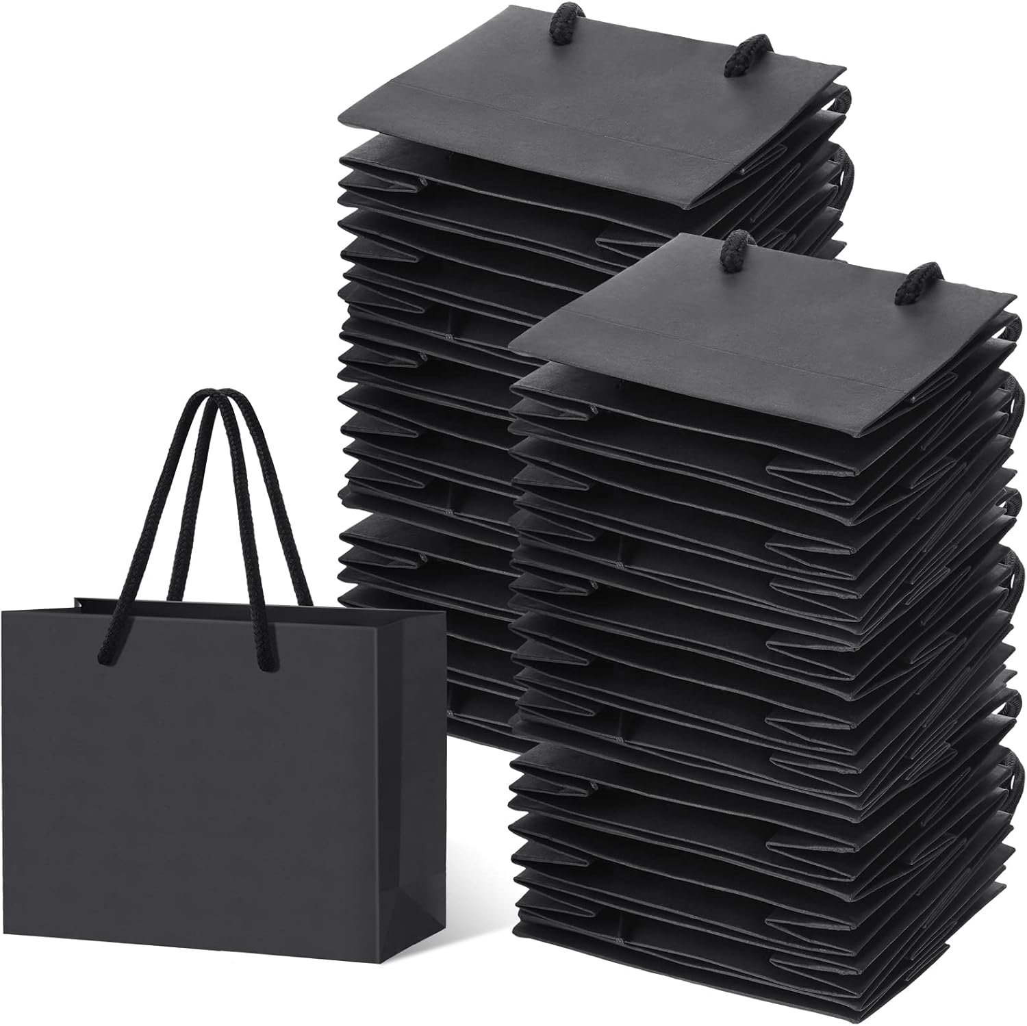 Bolsas de Regalo Negras Mini de 100 Pcs con Mangas, 3.9 x 4.7 x 2.4 Pulgadas, Personalizadas con Logo para Negocios Pequeños, Fábrica de Bolsas de Papel para Eventos como Bodas y San Valentín. Bolsas de Regalo Negras Mini de 100 Pcs con Mangas, 3.9 x 4.7 x 2.4 Pulgadas, Personalizadas con Logo para Negocios Pequeños, Fábrica de Bolsas de Papel para Eventos como Bodas y San Valentín.