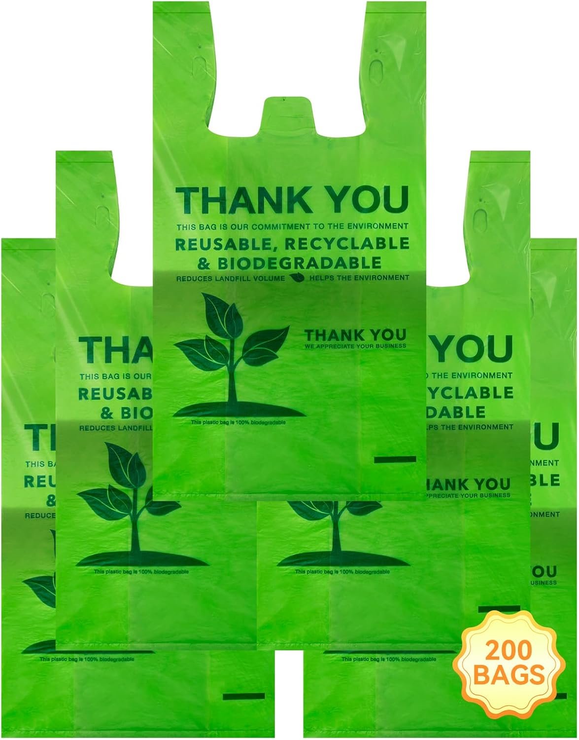 Bolsas de camiseta biodegradables de 200 unidades, gracias compostables para supermercados, personalizadas con logo, resistentes de 16 micras y medidas 11.5 x 6.25 x 21 pulgadas, proveedor especializado en soluciones ecológicas. Bolsas de camiseta biodegradables de 200 unidades, gracias compostables para supermercados, personalizadas con logo, resistentes de 16 micras y medidas 11.5 x 6.25 x 21 pulgadas, proveedor especializado en soluciones ecológicas.
