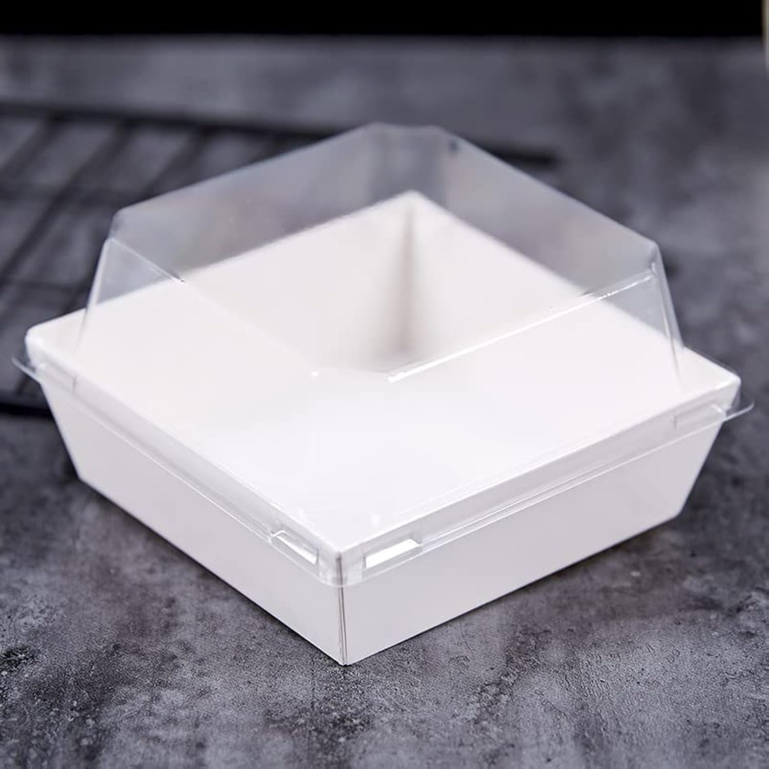 Caja de Charcutería con Logo Personalizado, 50 Pack Cajas Blancas Desechables de 5 Pulgadas para Sándwich, Pastel, Galletas y Bombas de Cacao, Proveedor de Soluciones para el Sector Alimentario