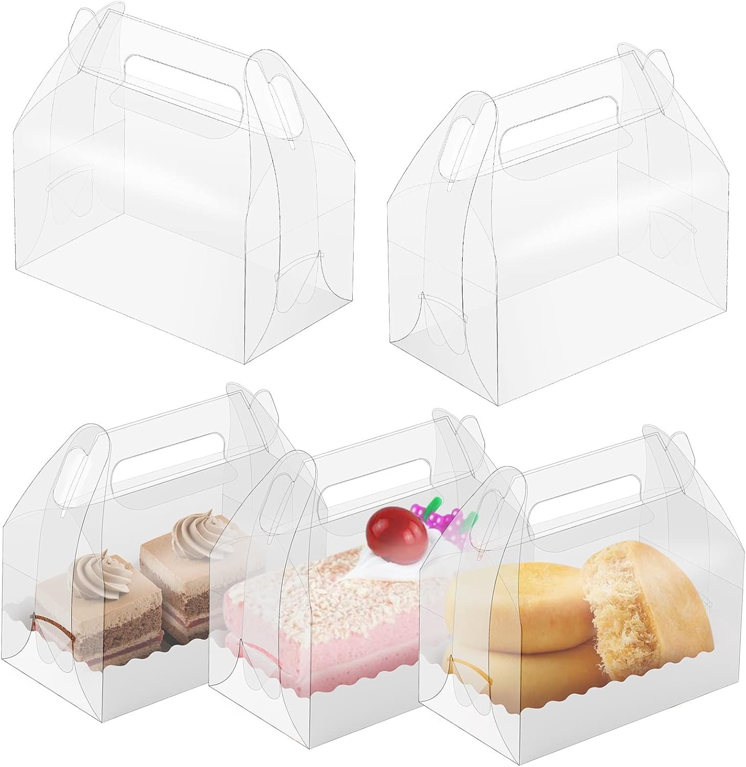 Caja de regalo de pastel clara de 15 unidades con logo personalizado, ideal para fiestas, postres, galletas y dulces, marca blanca, tamaño 6.3