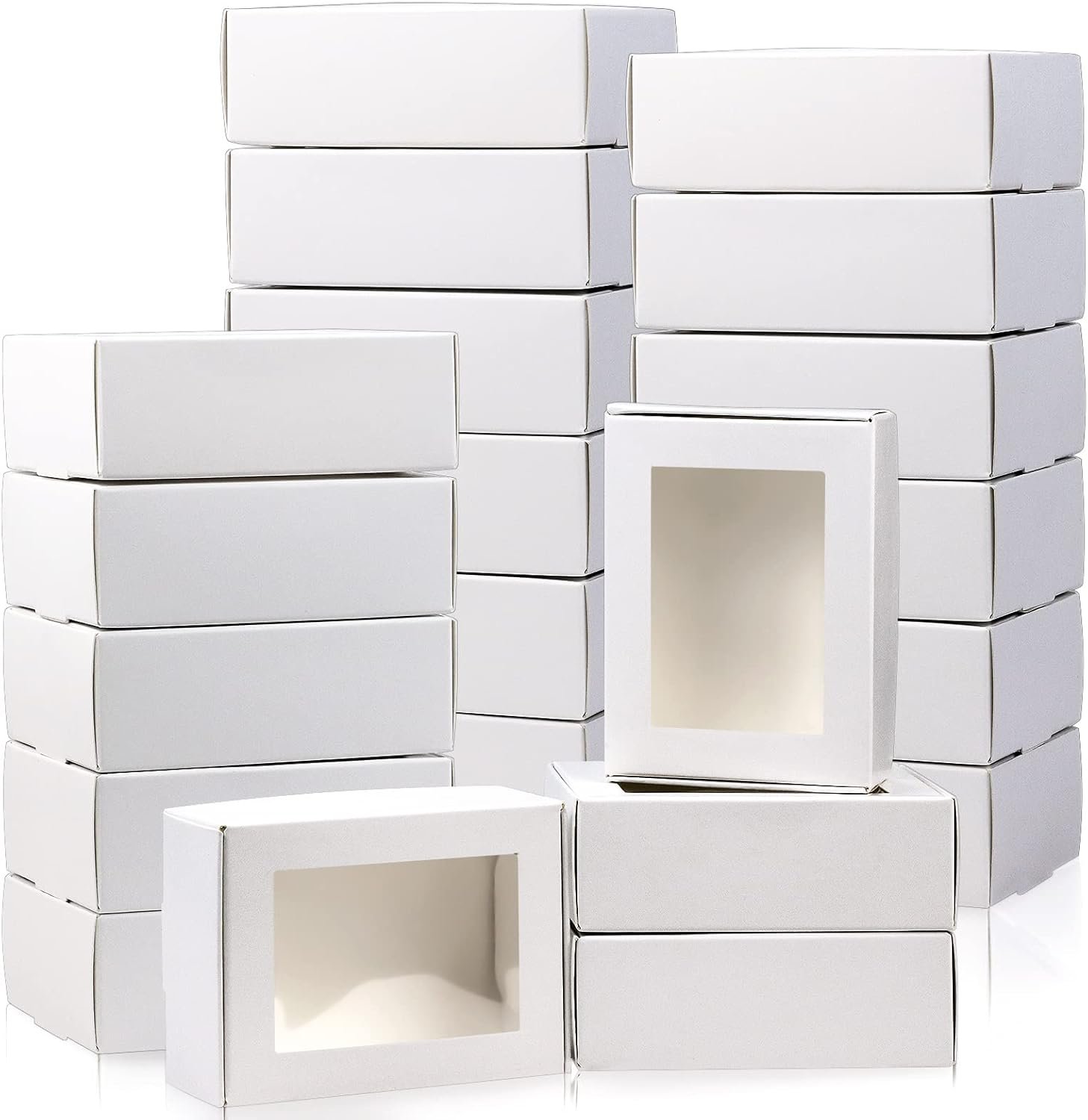 Caja de regalo mini con ventana de papel kraft, 3.33