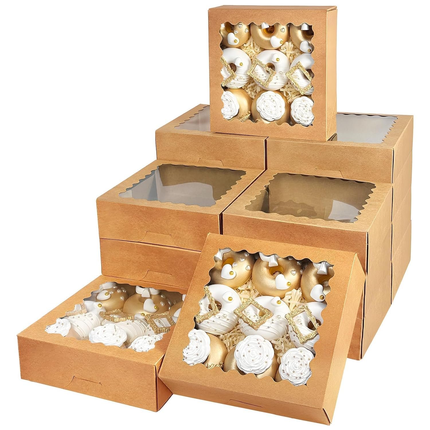 Caja para Pasteles de 55 piezas con Ventana 8x8x2.5 pulgadas, Ideal para Macarons y Galletas, Marca Blanca, Ensamble Fácil, Proveedor confiable. Caja para Pasteles de 55 piezas con Ventana 8x8x2.5 pulgadas, Ideal para Macarons y Galletas, Marca Blanca, Ensamble Fácil, Proveedor confiable.