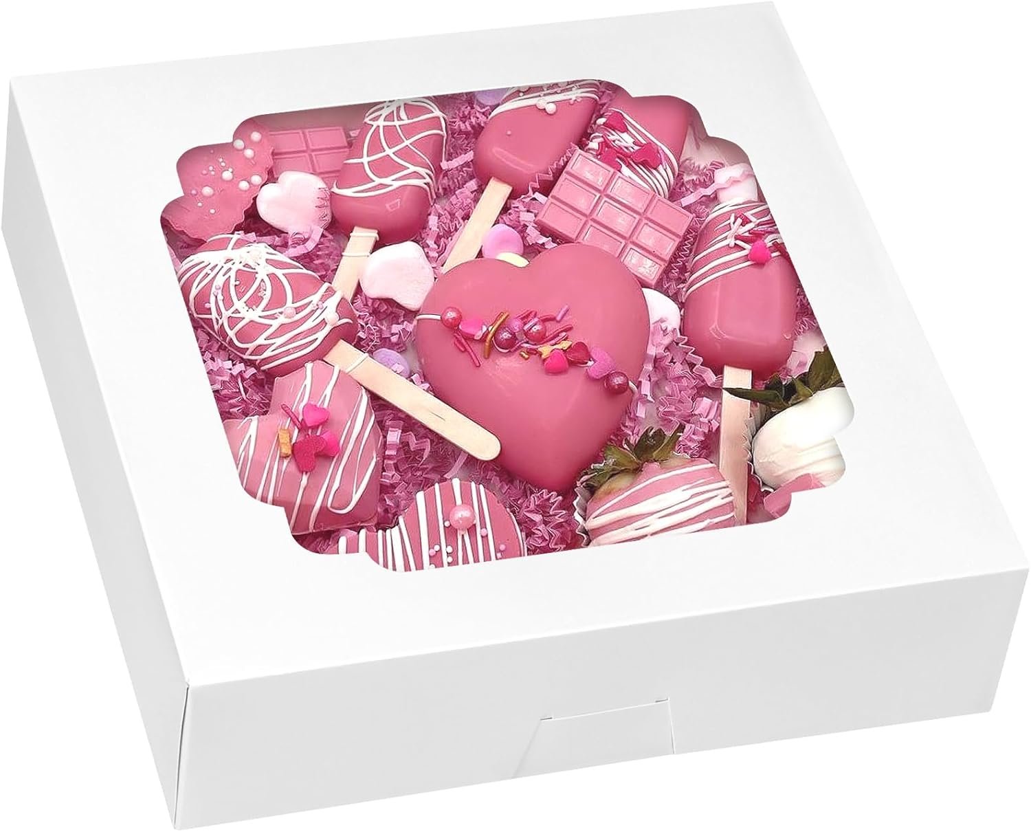 Caja para Tartas Personalizada 56pcs 10x10x2.5 Pulgadas con Ventana para Galletas, Pasteles, Muffins, Donas y Más - Fábrica de Marca Blanca Caja para Tartas Personalizada 56pcs 10x10x2.5 Pulgadas con Ventana para Galletas, Pasteles, Muffins, Donas y Más - Fábrica de Marca Blanca