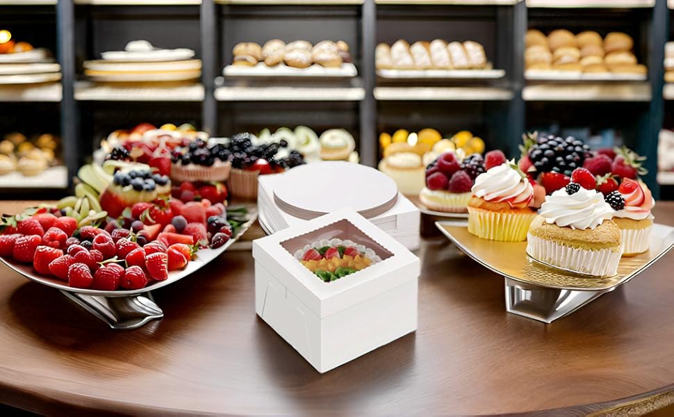 Cajas de Pastel de 12 Pulgadas con Logo Personalizado, Pack de 20 (10 cajas y 10 bases), Cajas Blancas de 12X12X8 Pulgadas con Ventana para Pasteles, Galletas, Postres, Tartas, Bodas y Cumpleaños, Marca Blanca de Proveedor. Cajas de Pastel de 12 Pulgadas con Logo Personalizado, Pack de 20 (10 cajas y 10 bases), Cajas Blancas de 12X12X8 Pulgadas con Ventana para Pasteles, Galletas, Postres, Tartas, Bodas y Cumpleaños, Marca Blanca de Proveedor.