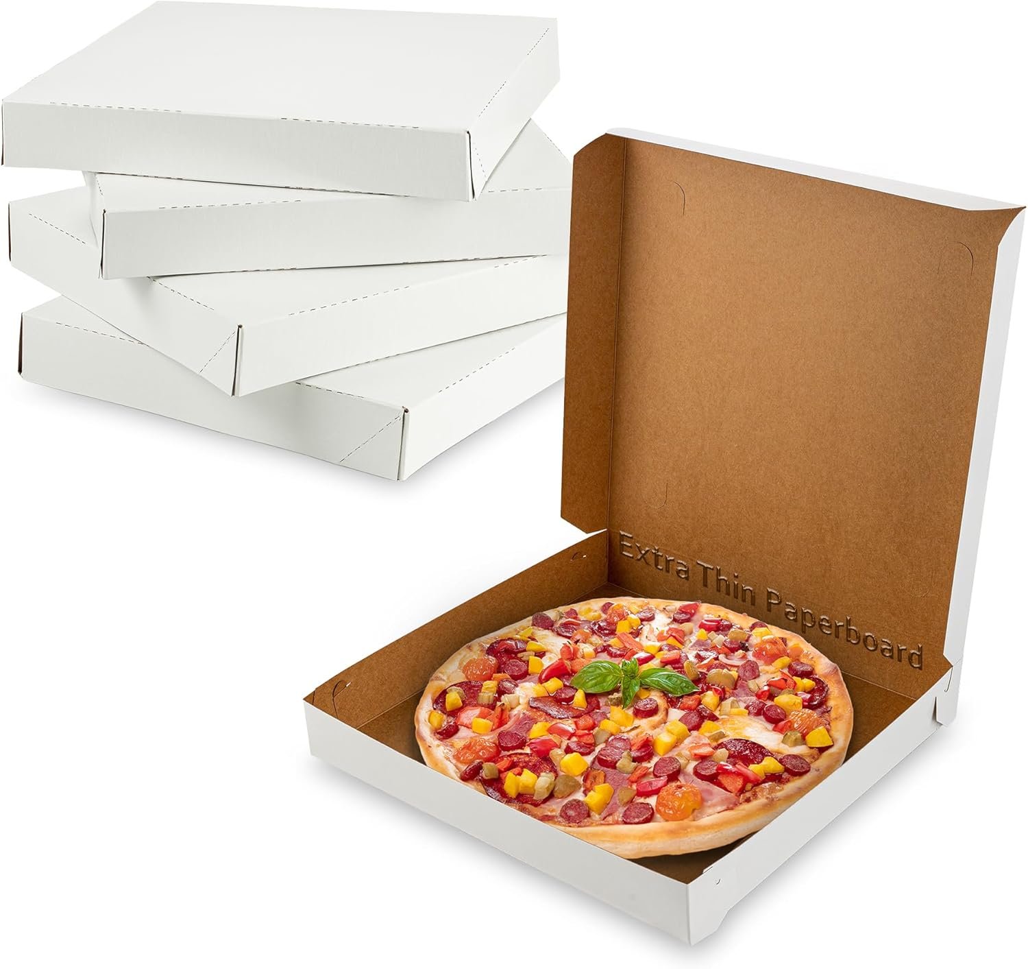 Cajas de Pizza Blancas Extras Finas de 12
