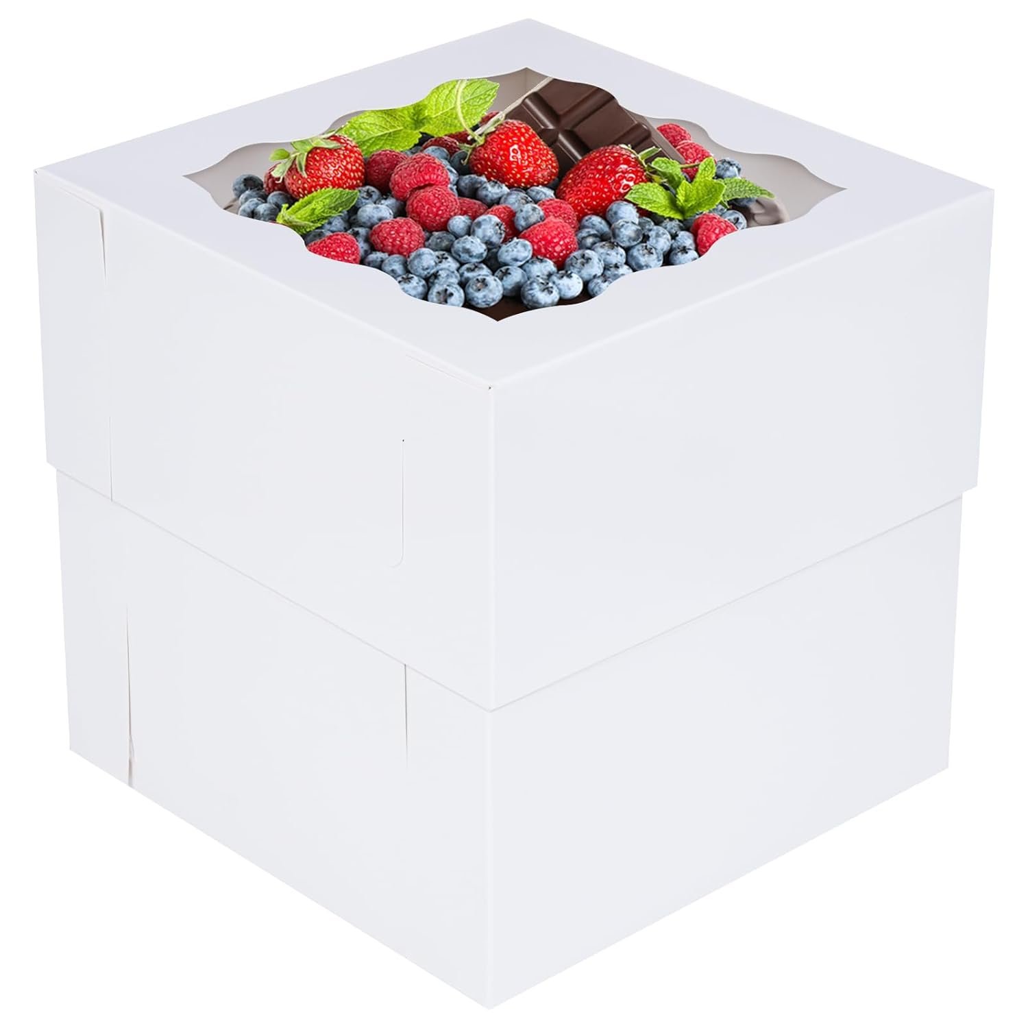 Cajas de pastel personalizadas con logo, 10 piezas de 8x8x8 pulgadas, cajas blancas para repostería, ideales para Día de San Valentín, Día de la Madre, bodas, cumpleaños, fiestas de marca blanca, proveedor.