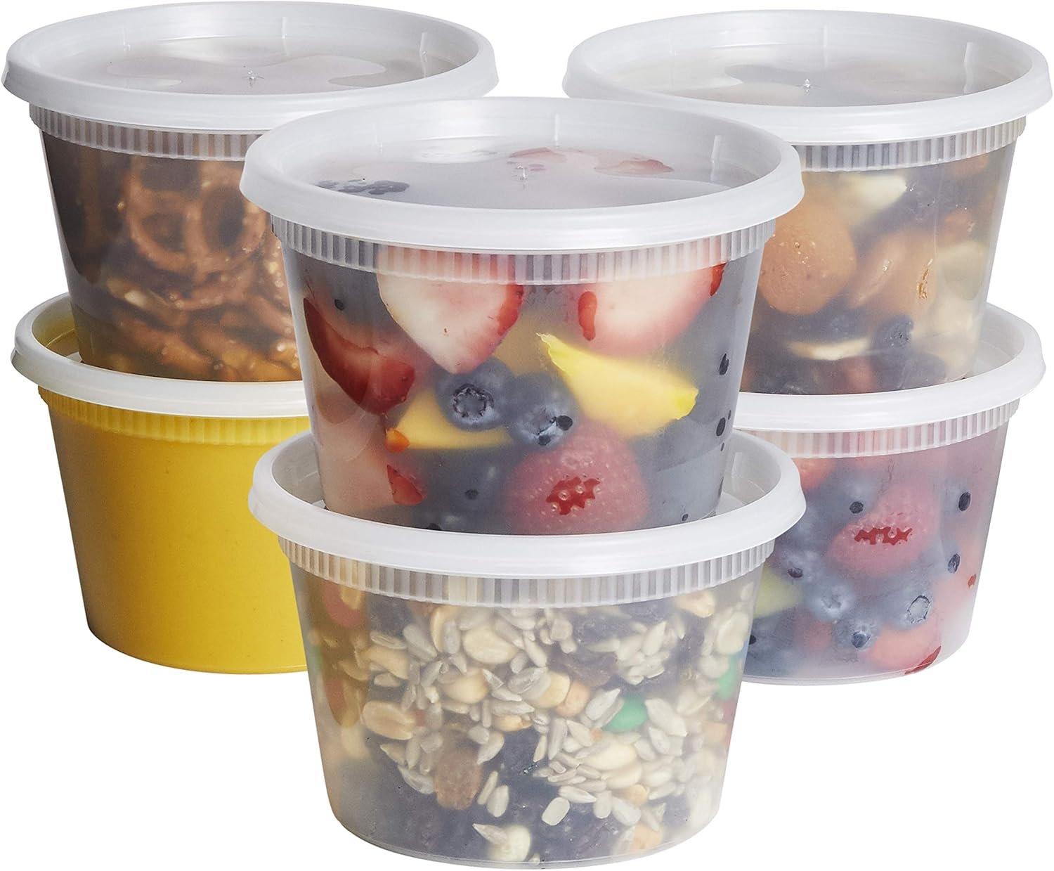 Contenedores de Almacenamiento de Alimentos Descartables de 16 oz con Tapa Hermética y Logo Personalizado - 48 Sets - Proveedor Fábrica Marca Blanca
