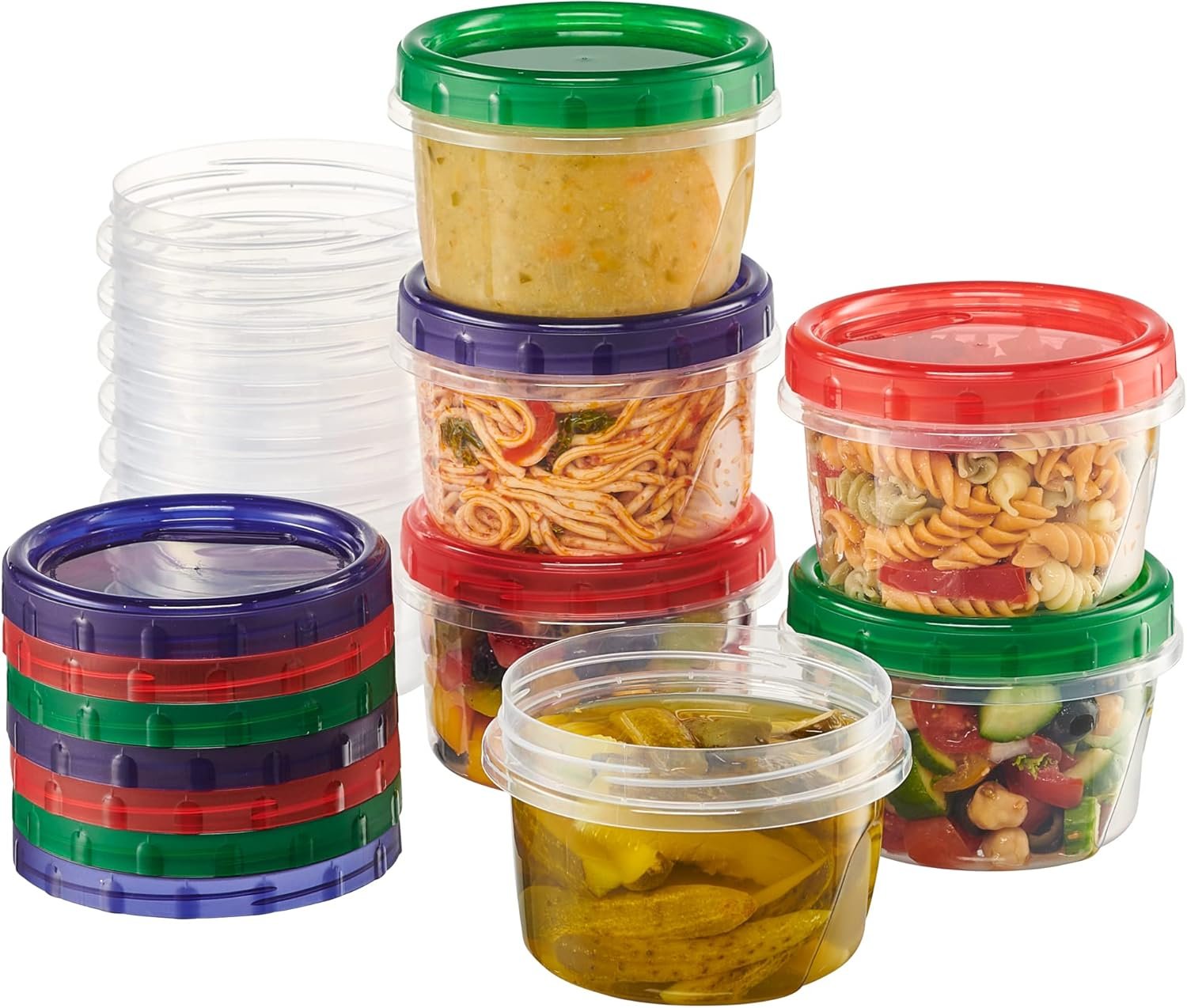 Contenedores de Almacenamiento de Alimentos de 16 oz 12 Pack con Logo Personalizado, Recipientes de Plástico para Congelador Reutilizables y a Prueba de Fugas con Tapas de Colores, Proveedor Fidedigno. Contenedores de Almacenamiento de Alimentos de 16 oz 12 Pack con Logo Personalizado, Recipientes de Plástico para Congelador Reutilizables y a Prueba de Fugas con Tapas de Colores, Proveedor Fidedigno.