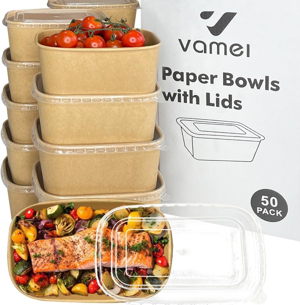 Contenedores de comida desechables de 29 oz con tapa, 50-pack de envases impermeables para servir sopas y alimentos, seguros para microondas, ideales para comidas calientes o frías. Logo Personalizado y Marca Blanca disponibles en nuestra Fábrica. Contenedores de comida desechables de 29 oz con tapa, 50-pack de envases impermeables para servir sopas y alimentos, seguros para microondas, ideales para comidas calientes o frías. Logo Personalizado y Marca Blanca disponibles en nuestra Fábrica.