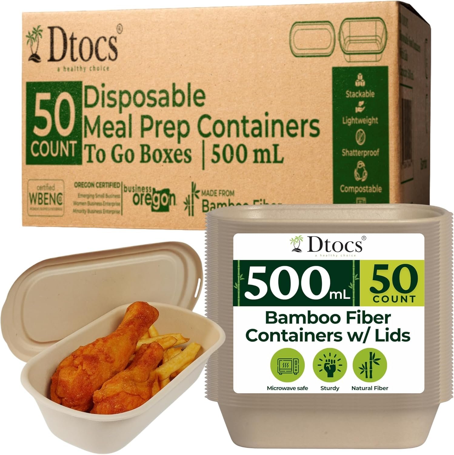 Contenedores desechables para preparación de comidas con tapa (Paquete de 50) 500 mL (17oz) | Fábrica de contenedores de fibra de bambú resistentes a fugas, aptos para microondas y congelador con Logo Personalizado y Marca Blanca. Contenedores desechables para preparación de comidas con tapa (Paquete de 50) 500 mL (17oz) | Fábrica de contenedores de fibra de bambú resistentes a fugas, aptos para microondas y congelador con Logo Personalizado y Marca Blanca.