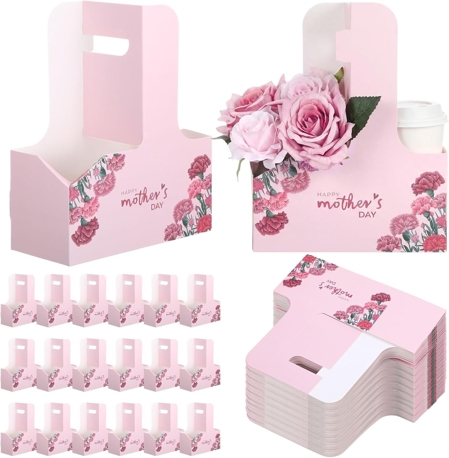 Logo Personalizado 24 Piezas Porta Bebidas de Cartón Desechable de 2 Tazas con Asa, Bandeja Plegable para Bebidas Calientes y Frías, Ideal para Suministros del Día de la Madre, Fabricante de Envases. Logo Personalizado 24 Piezas Porta Bebidas de Cartón Desechable de 2 Tazas con Asa, Bandeja Plegable para Bebidas Calientes y Frías, Ideal para Suministros del Día de la Madre, Fabricante de Envases.