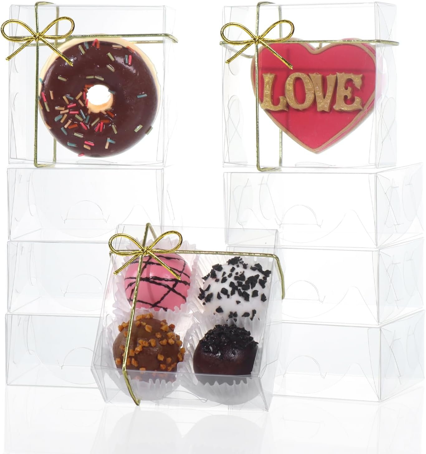 Logo Personalizado 50PCS Cajas de Galletas Transparentes 3.3X3.3X1.5 pulgadas, Perfectas para Exhibir Artículos Pequeños como Joyería, Manualidades, Golosinas, Oreos, Jabón, Macarons, Trufas de Chocolate, Donas, Mini Pastelería, Brownies y Más Favoritos de Boda Fabricante. Logo Personalizado 50PCS Cajas de Galletas Transparentes 3.3X3.3X1.5 pulgadas, Perfectas para Exhibir Artículos Pequeños como Joyería, Manualidades, Golosinas, Oreos, Jabón, Macarons, Trufas de Chocolate, Donas, Mini Pastelería, Brownies y Más Favoritos de Boda Fabricante.