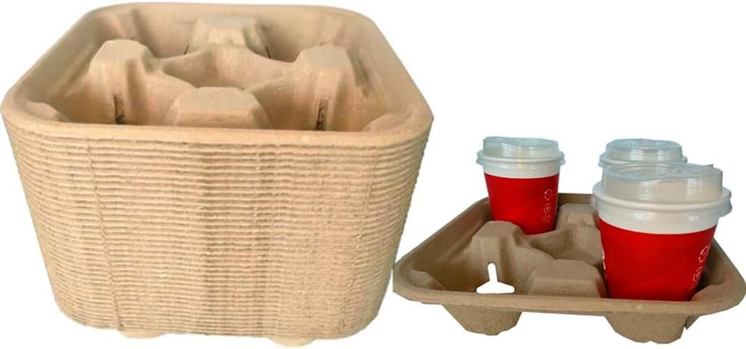 Logo Personalizado Bandejas Portavasos Desechables para 4 Tazas, Bandejas de Fibra de Pulpa Biodegradables, Soporte para Bebidas Calientes y Frías sin Derrames, Ideal para Entregas de Comida, Restaurantes y Cafés, Proveedor (Paquete de 36) Logo Personalizado Bandejas Portavasos Desechables para 4 Tazas, Bandejas de Fibra de Pulpa Biodegradables, Soporte para Bebidas Calientes y Frías sin Derrames, Ideal para Entregas de Comida, Restaurantes y Cafés, Proveedor (Paquete de 36)